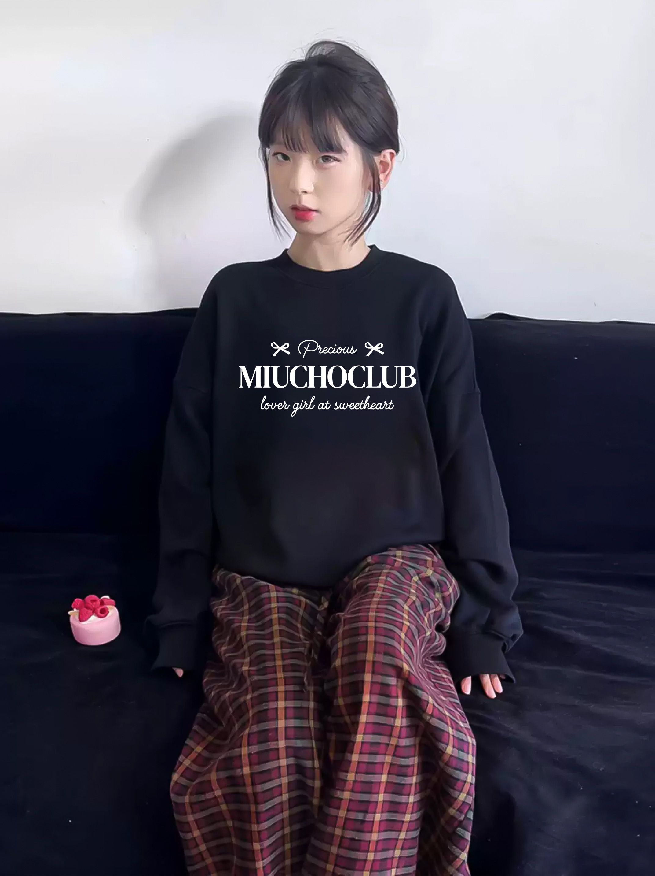 Áo sweater nữ form boxy 1924 Miucho cổ tròn vải nỉ bông 350 GSM dày dặn in basic_thumbnail_6
