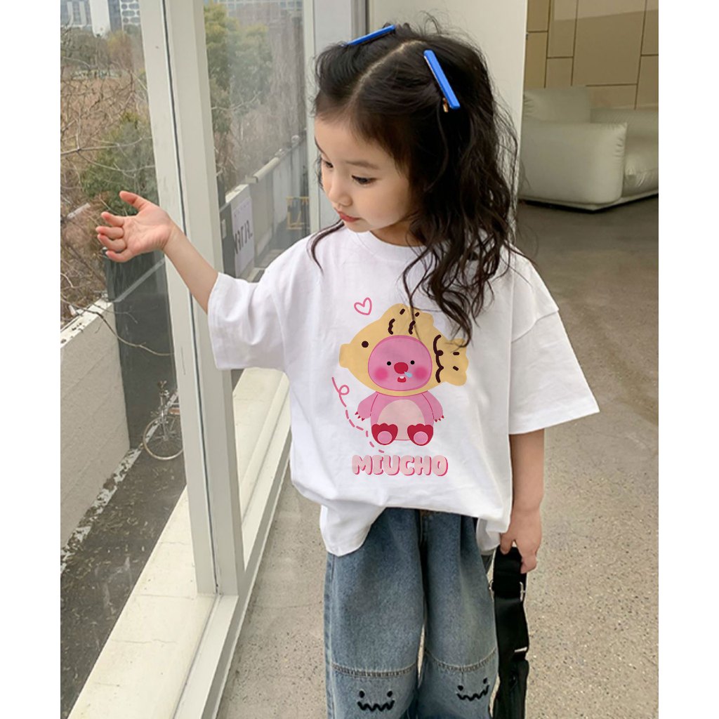 Áo thun Loopy cho bé gái 100% vải cotton thoáng mát basic AED649 Miucho Kid_thumbnail_5