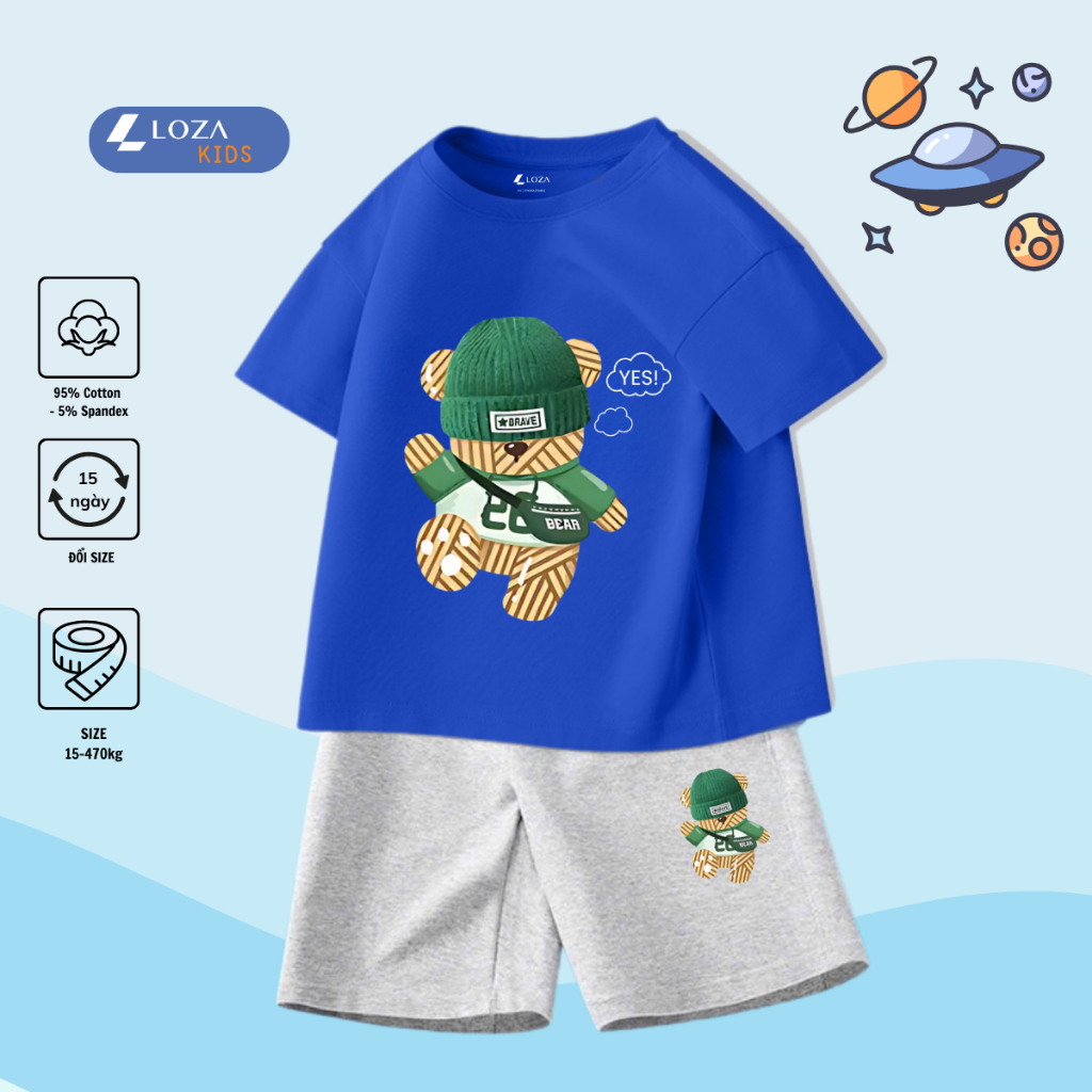 Bộ đồ bé trai in hình 