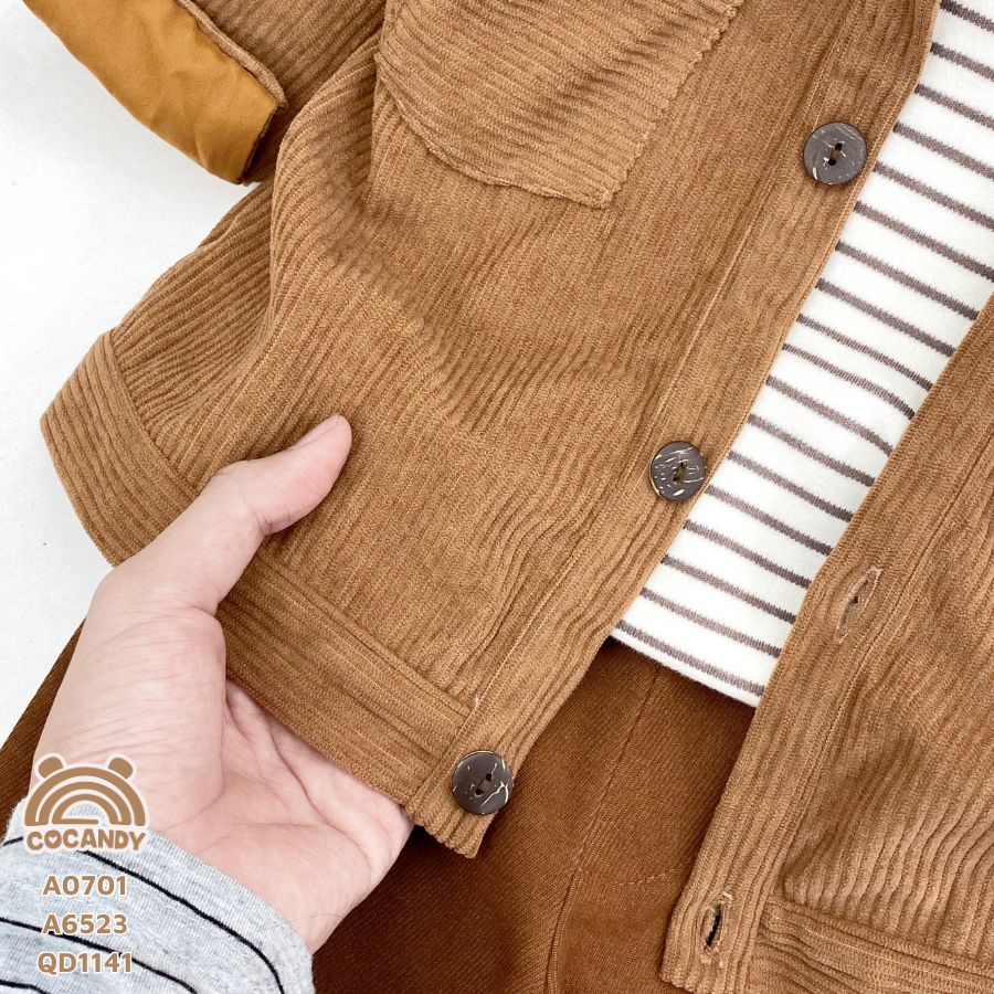 Áo khoác NÂU cổ ĐỎ GẠCH_thumbnail_4