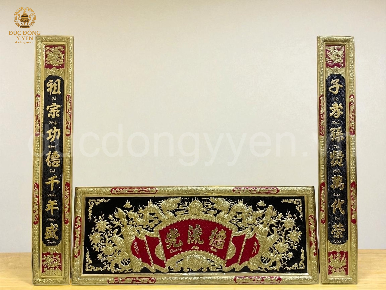 Hoành phi câu đối bằng đồng 1m76 cm 