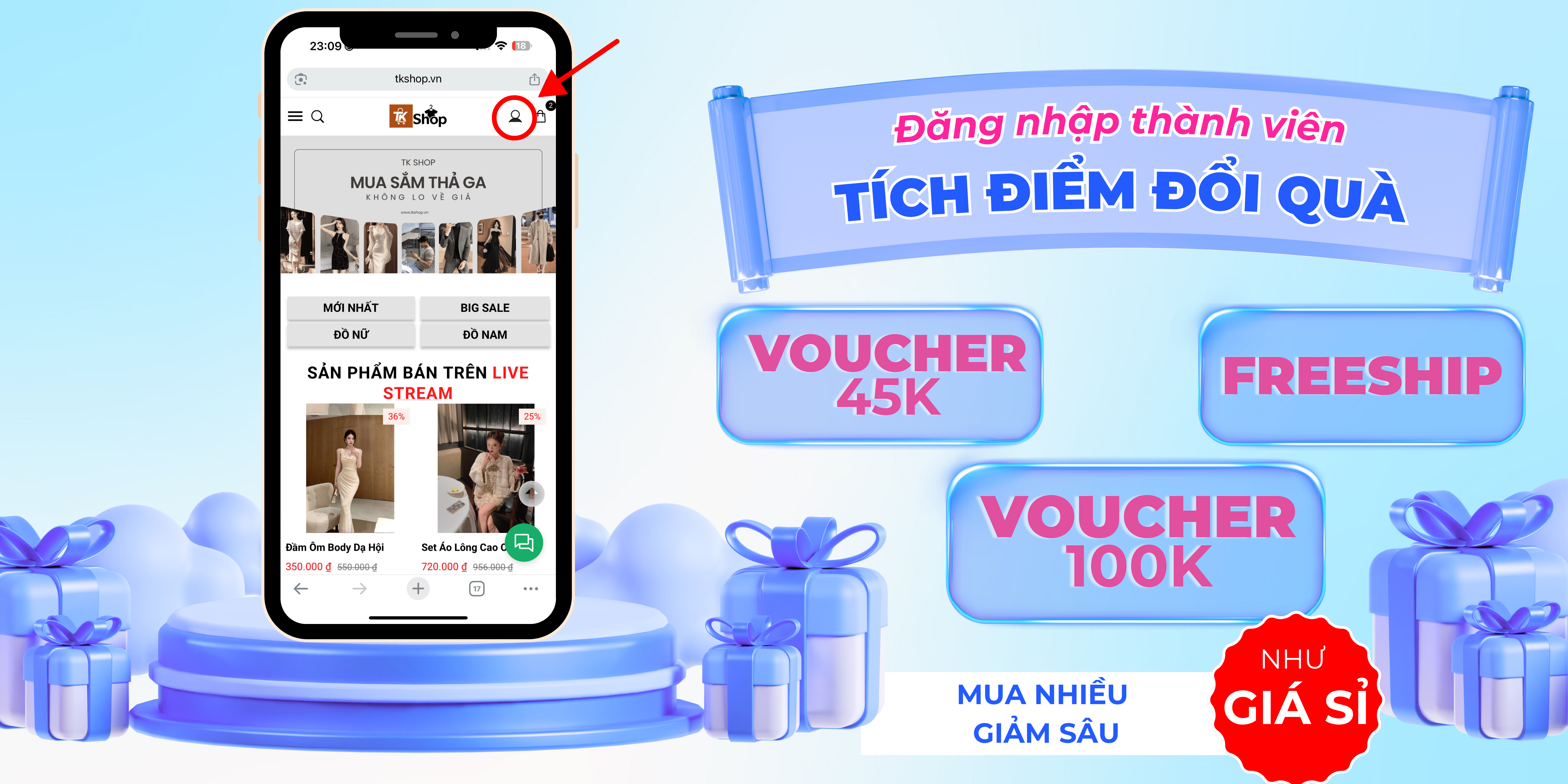 Hồng Xanh Lam Rực Rỡ Hiện Đại Rõ Ràng Khuyến Mãi Quà Tặng Banner