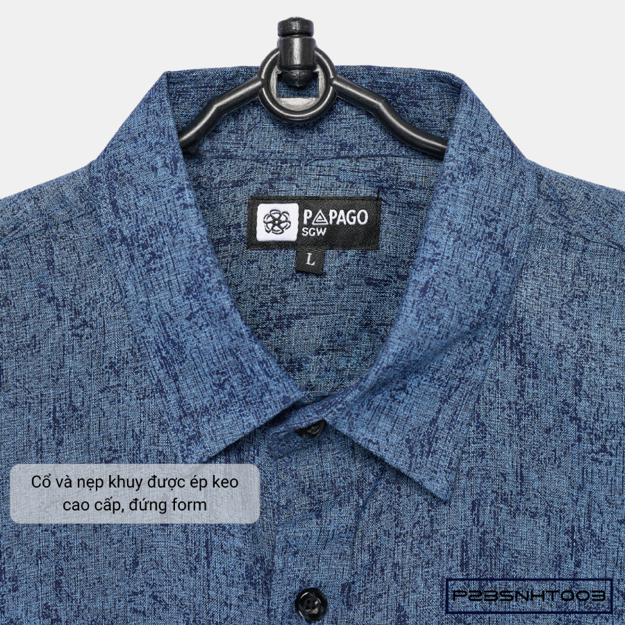 Áo sơ mi nam trung niên lai ngang PAPAGO vải xô đũi in họa tiết - P23SNHT003_thumbnail_5
