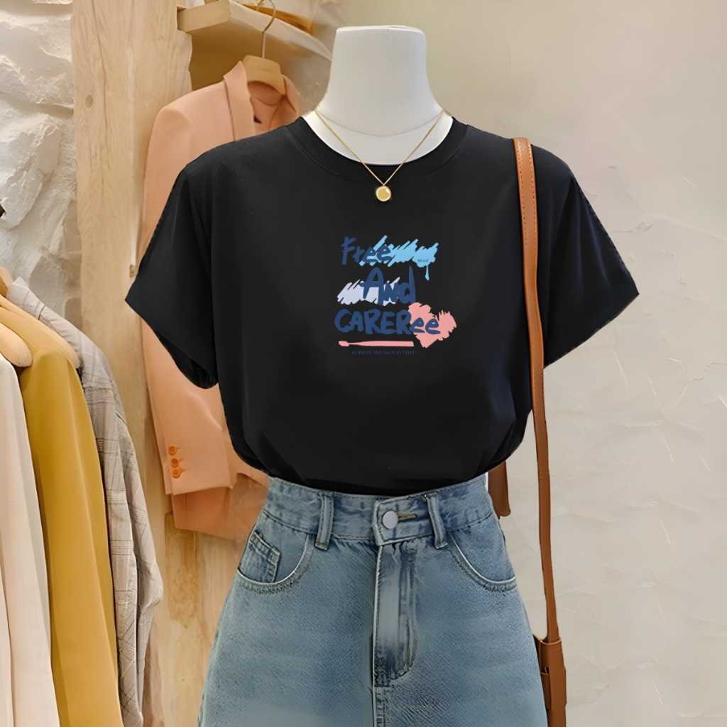 [Form Vừa] Áo phông nữ form vừa màu đen phong cách Hàn Quốc chất liệu thun 95% cotton - LOZA G0156_thumbnail_4