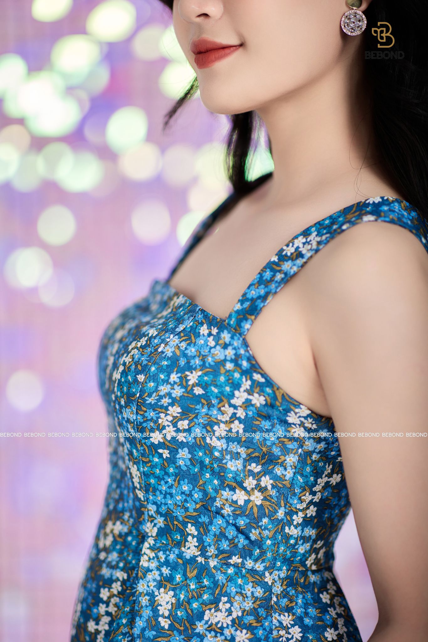 Váy hai dây gấm hoa xanh - Aurora Dress_thumbnail_1