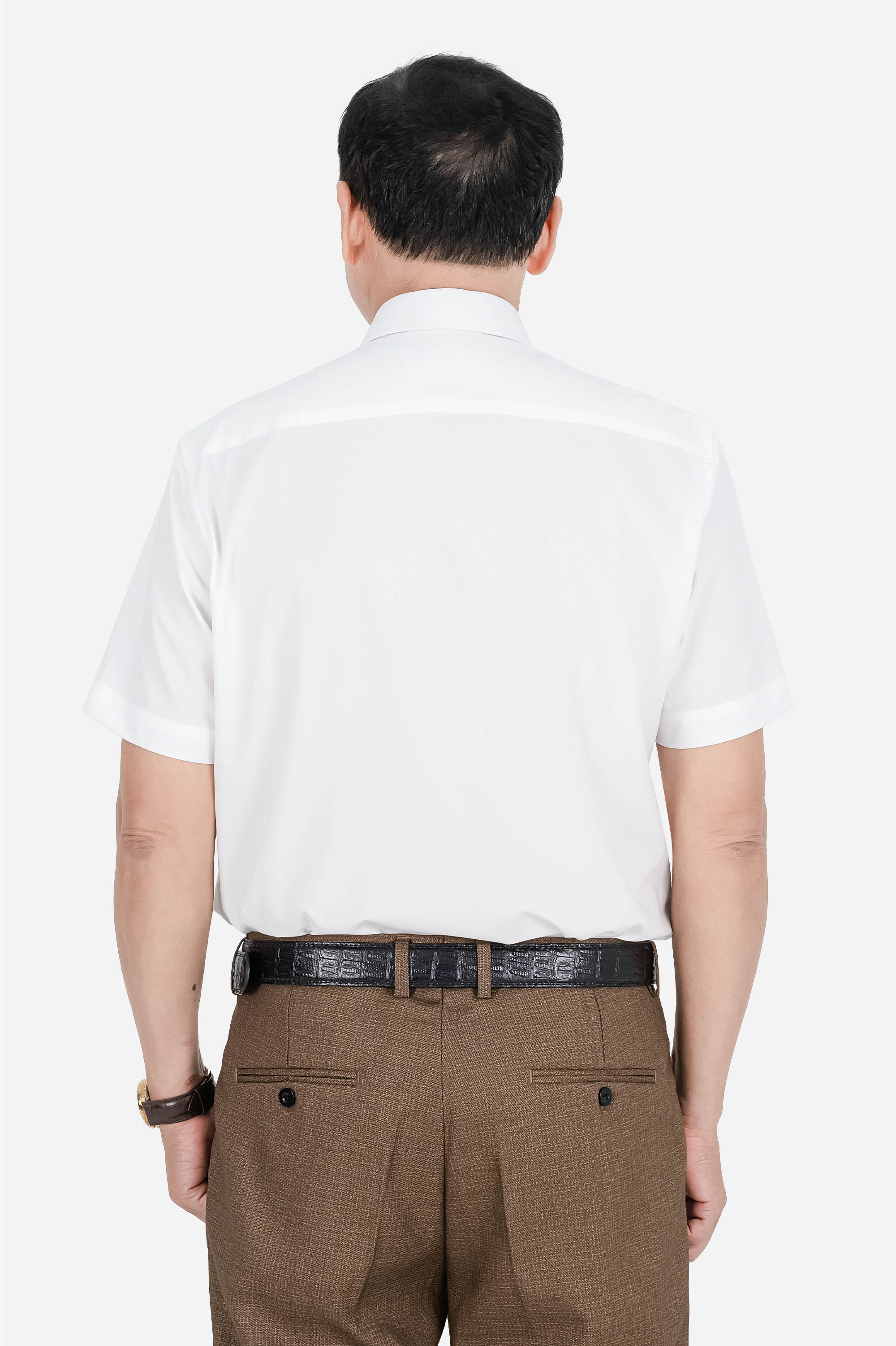 Áo Sơ Mi Trơn Cộc Tay Nam Trung Niên ANCHI Chất Liệu Sợi Gỗ Thoáng Mát Màu Xanh Nhạt_thumbnail_33