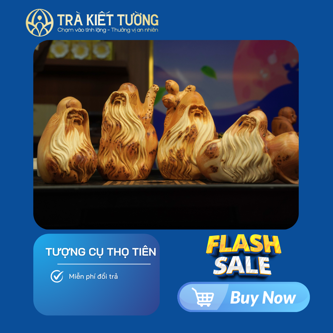TƯỢNG CỤ THỌ TIÊN - GỖ NU NHAI BÁCH