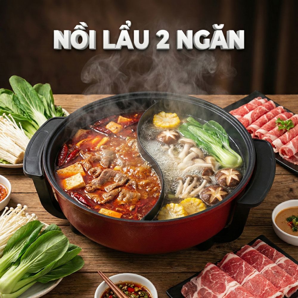 Nồi Lẩu Điện 2 Ngăn Mishio Mk112 5L