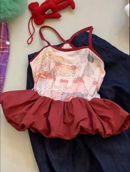 HY09 - Áo thun cotton 2 dây bèo bí màu đỏ hãng HuaYou_thumbnail_0