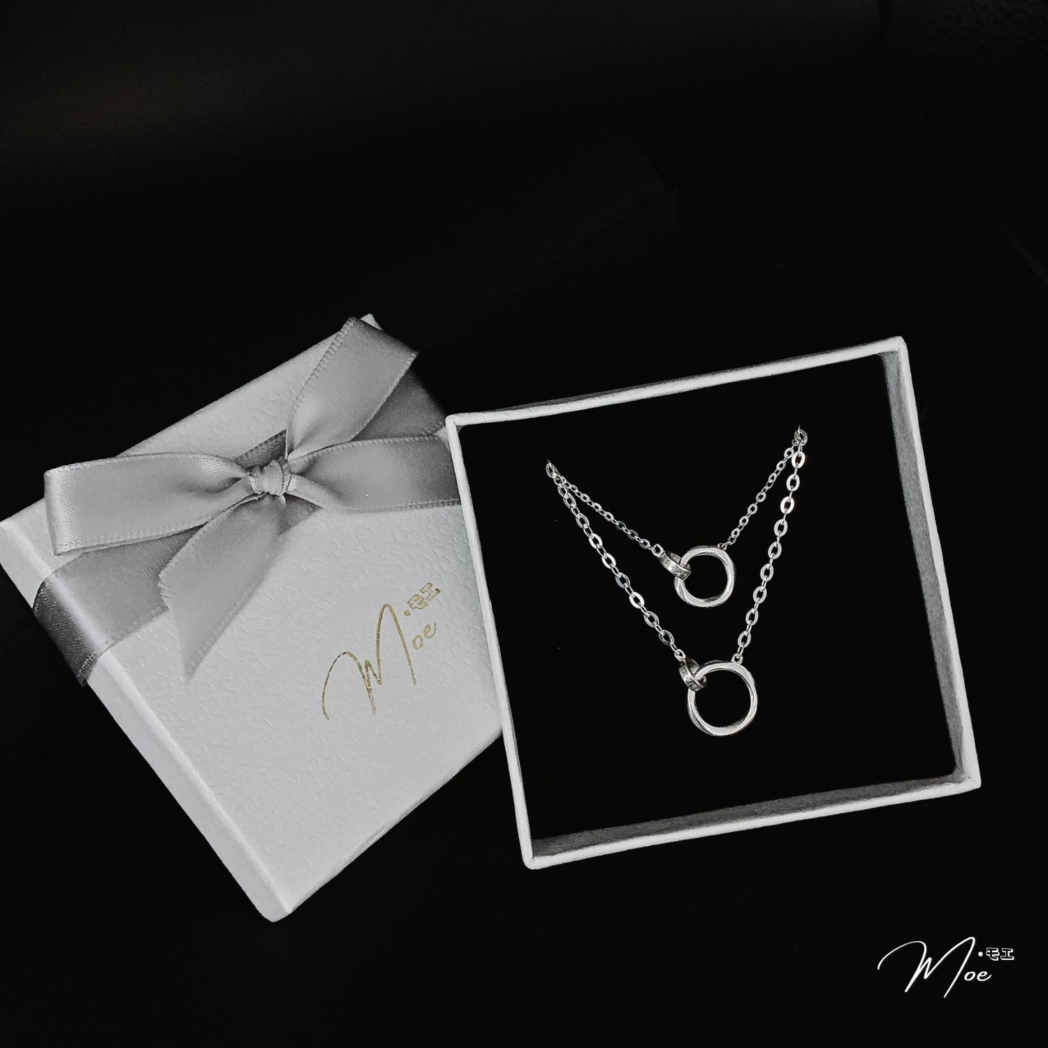 D220 - Dây chuyền đôi vòng xoắn lồng Fall in love_thumbnail_1