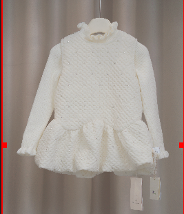 (C14) Váy dạ nhung trắng đính cườm có lót