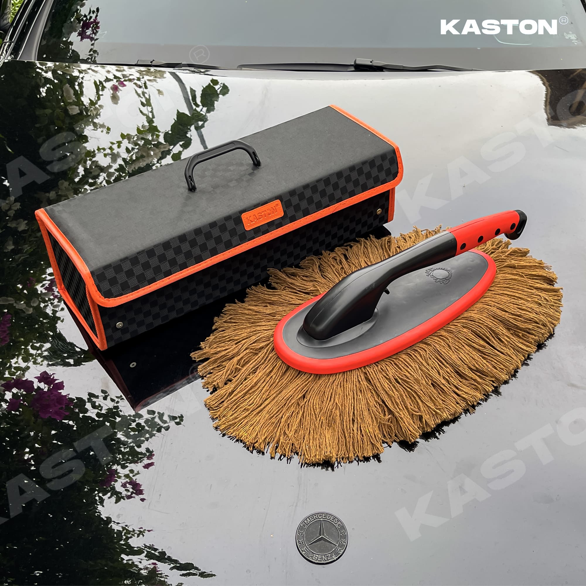 Chổi lau bụi ô tô Kaston xoay 360° - sợi bông phủ sáp kèm hộp đựng - chổi lau xe cao cấp_thumbnail_8