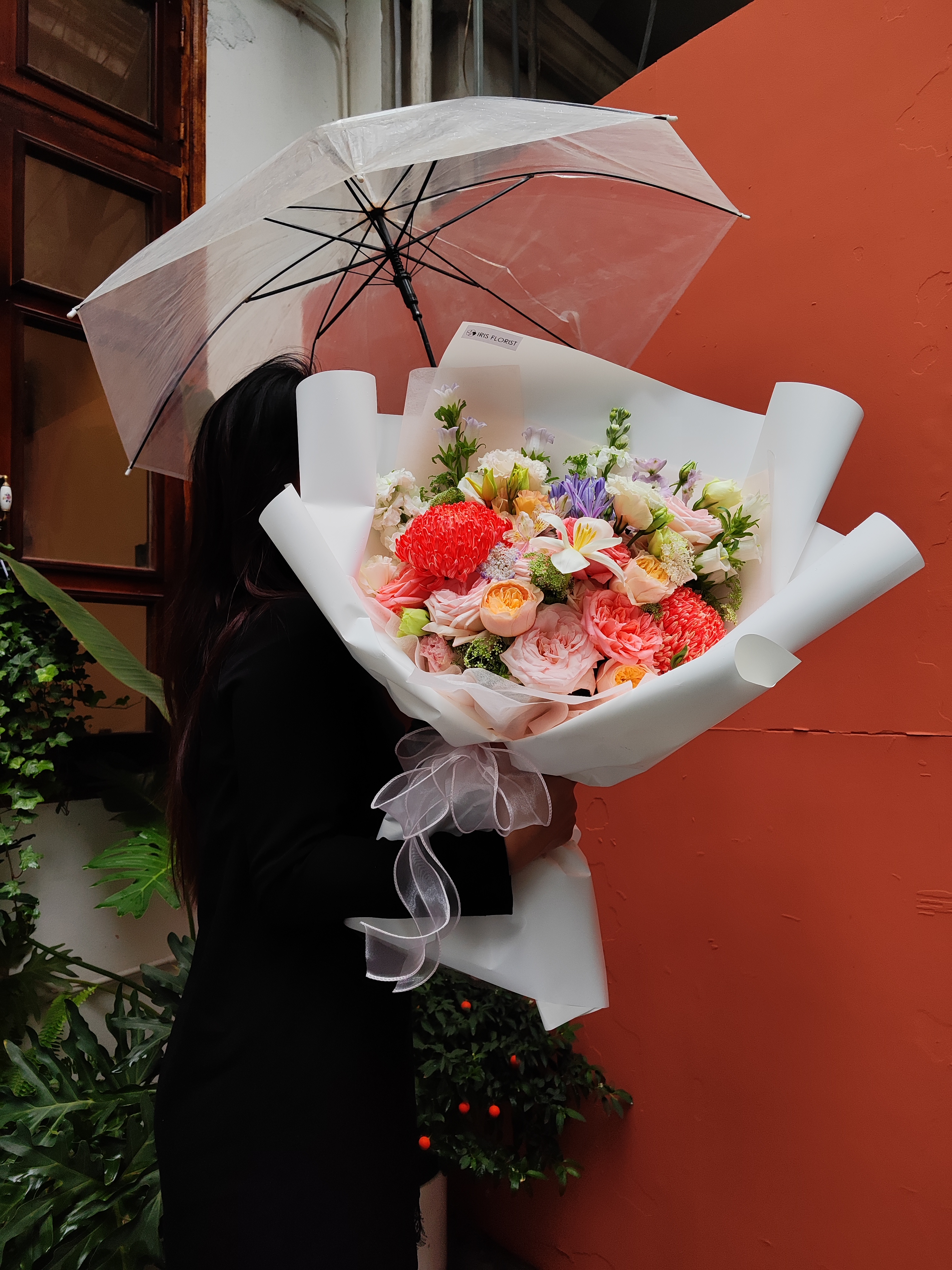 Bó cúc mẫu đơn mix tone cam hồng mix - Size L_thumbnail_0