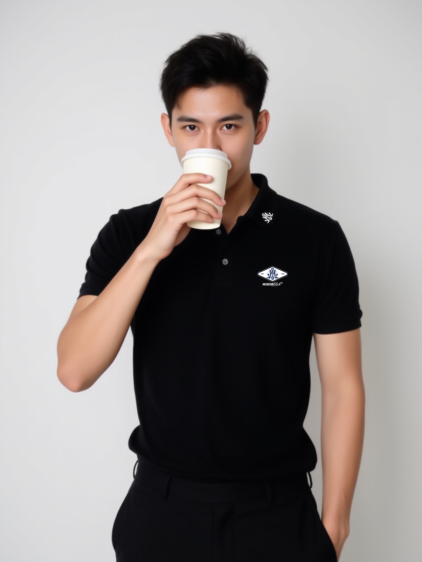 Áo polo nam form vừa 1882 Miucho Iconic vải cá sấu đứng form thoáng mát in basic_thumbnail_3