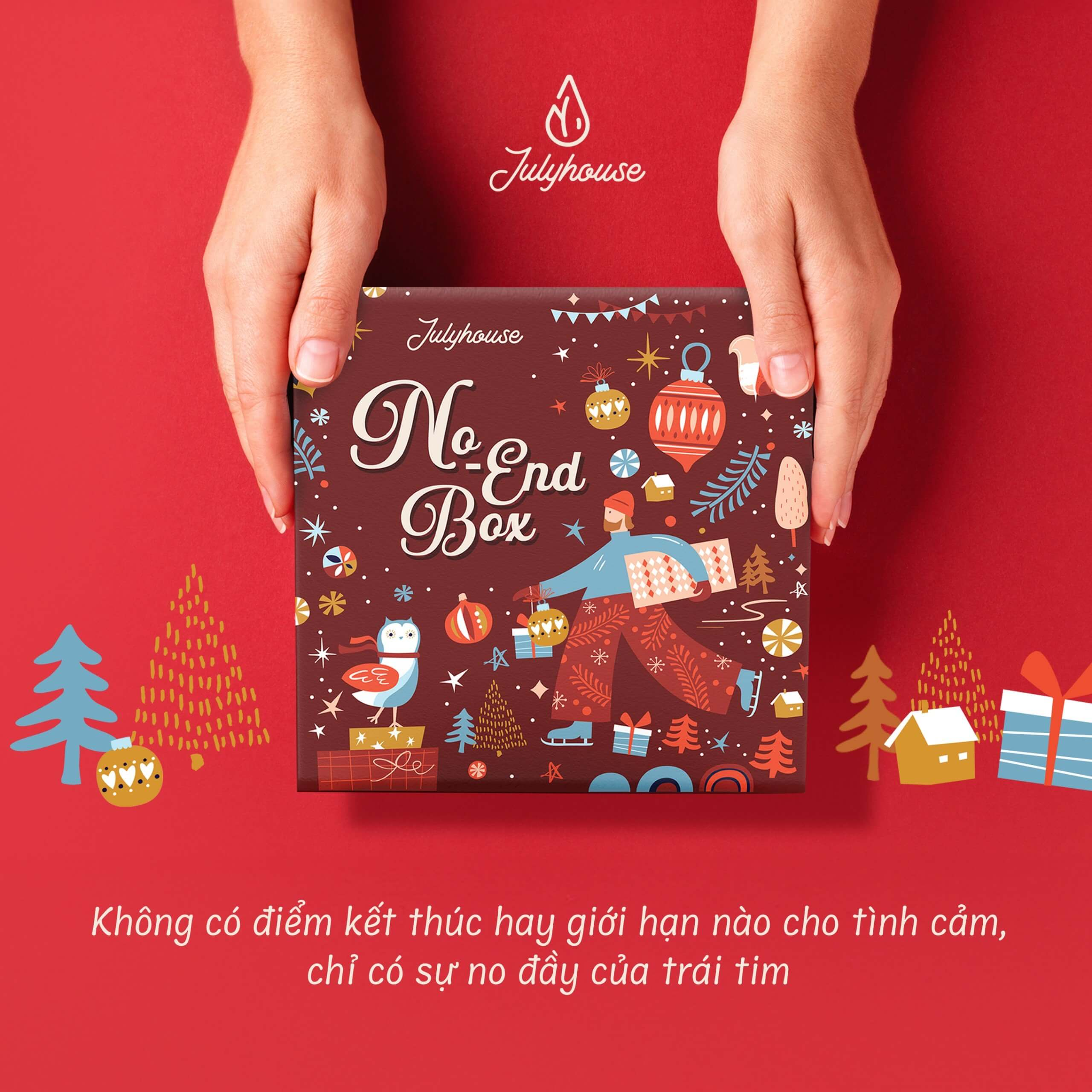 Quà tặng Giáng Sinh JULYHOUSE nến thơm, xịt thơm phòng Noel, tinh dầu phiên bản đặc biệt 2025