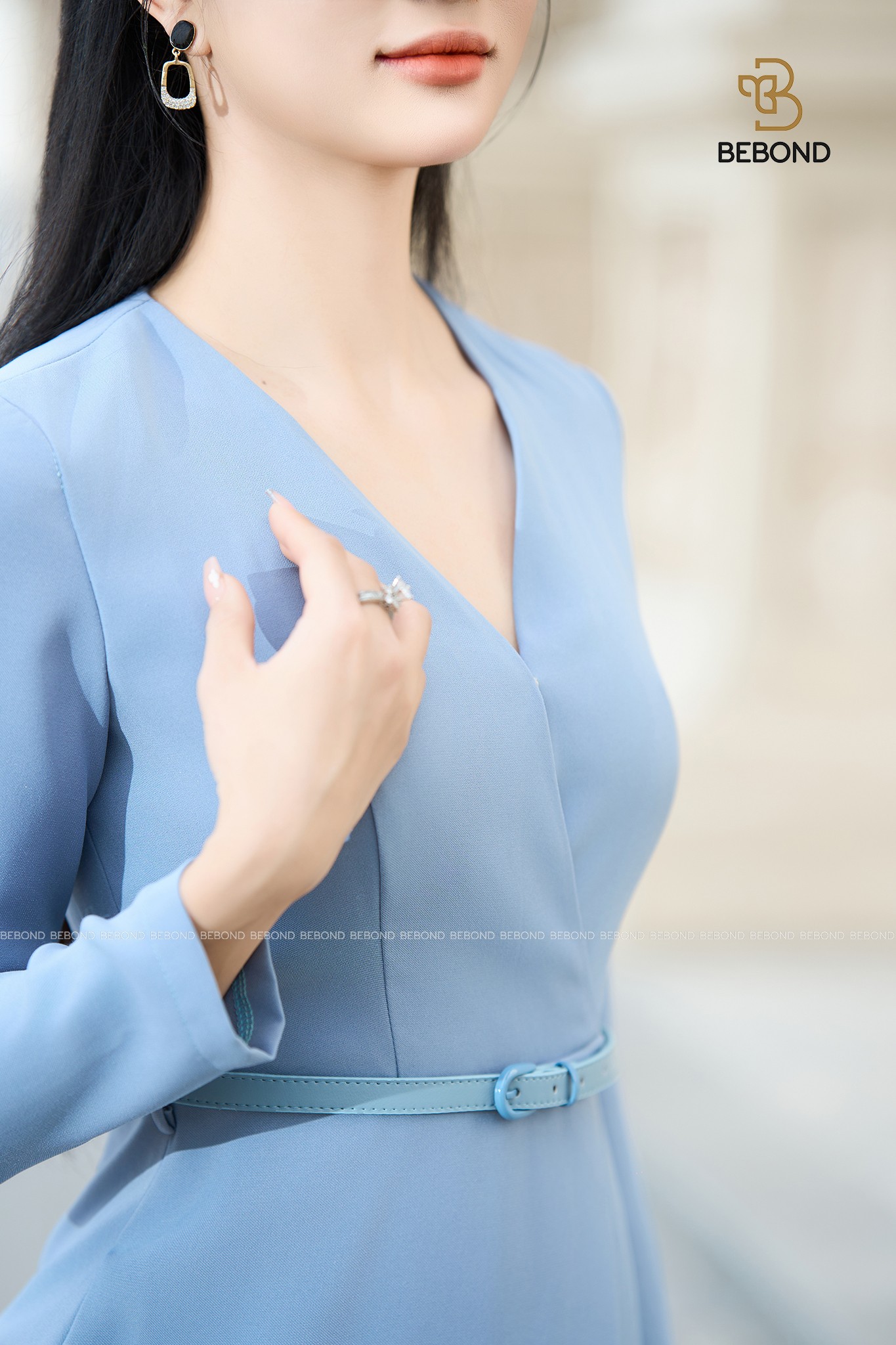 Đầm ghi phối đai CLORA DRESS_thumbnail_6