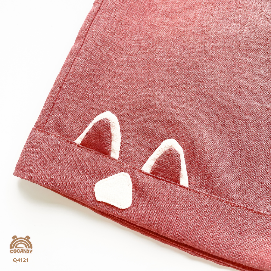 Quần dài ĐỎ suông phối gấu nẹp be_thumbnail_3