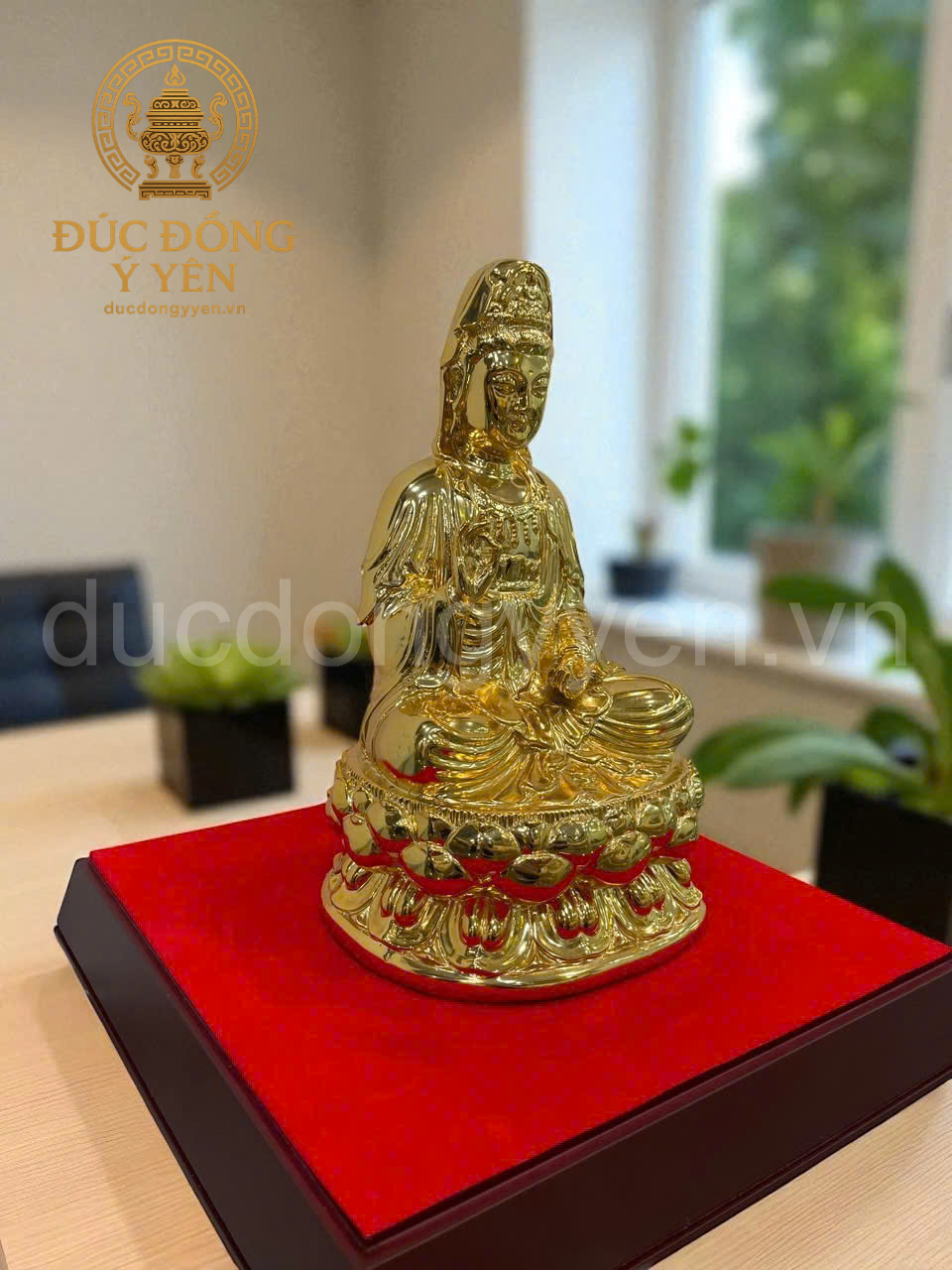 Tượng Phật Quan Thế Âm Bồ Tát bằng đồng mạ vàng _thumbnail_2