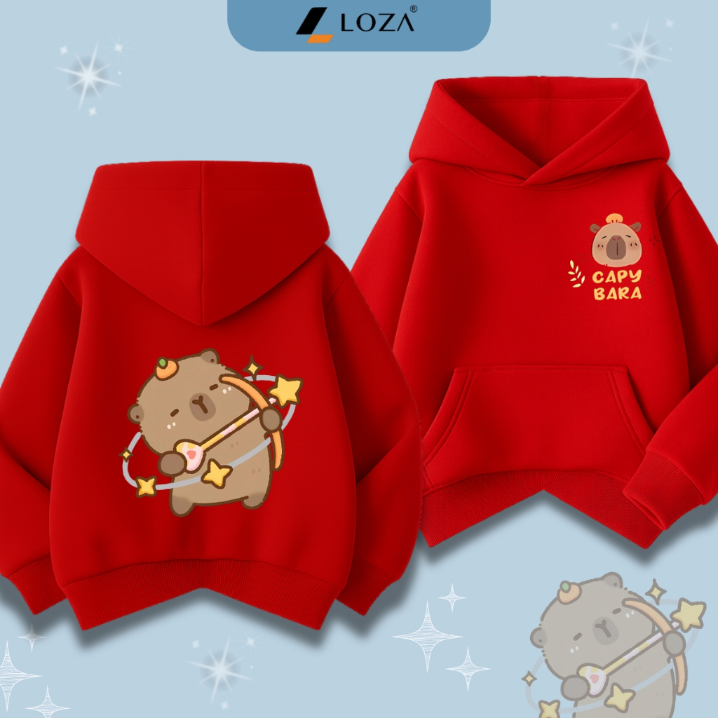 Áo Hoodie bé trai, be gái in hình Capypara - Loza Kids HN3392_thumbnail_0