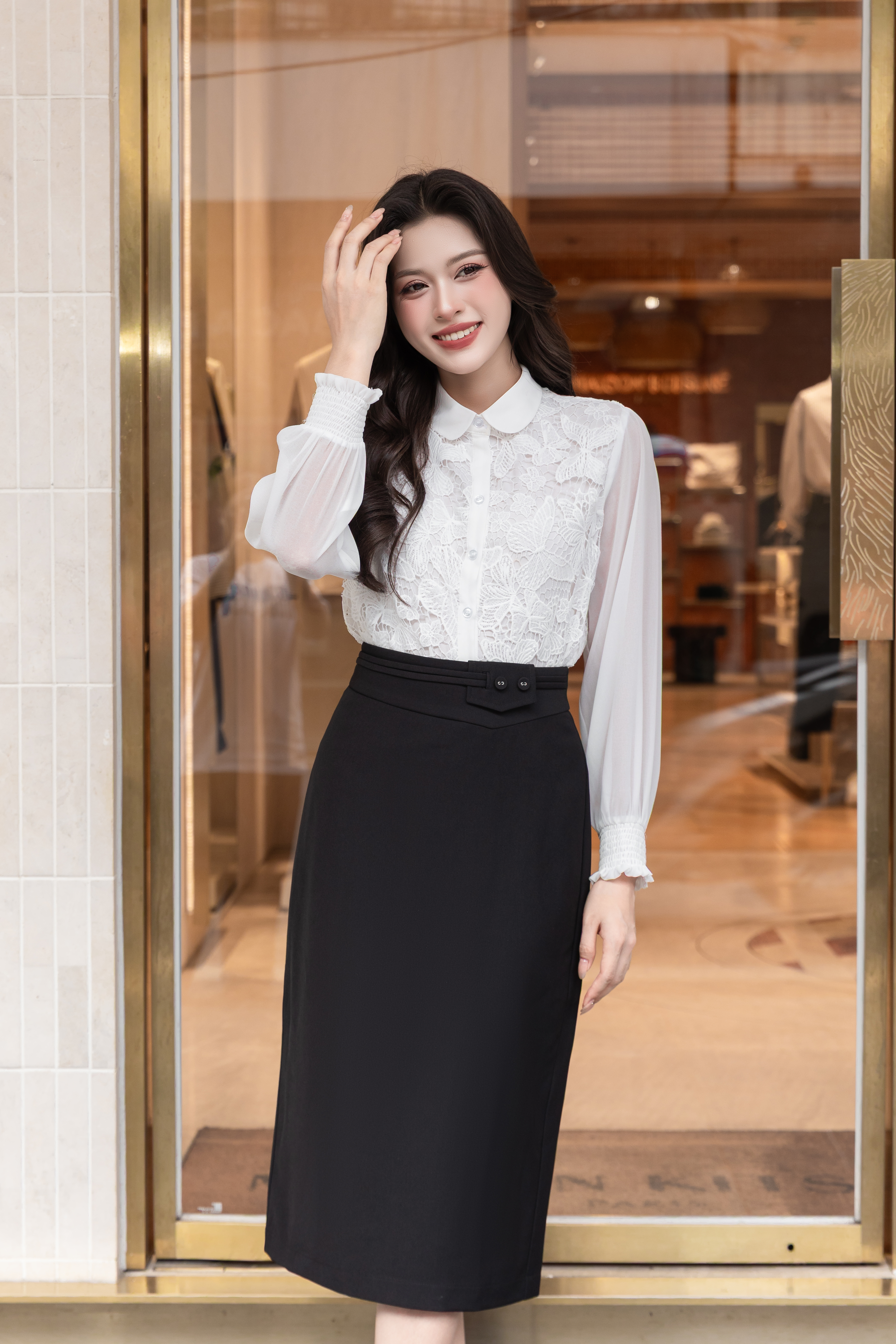 Áo sơ mi ren trắng tay phối A4211_thumbnail_3