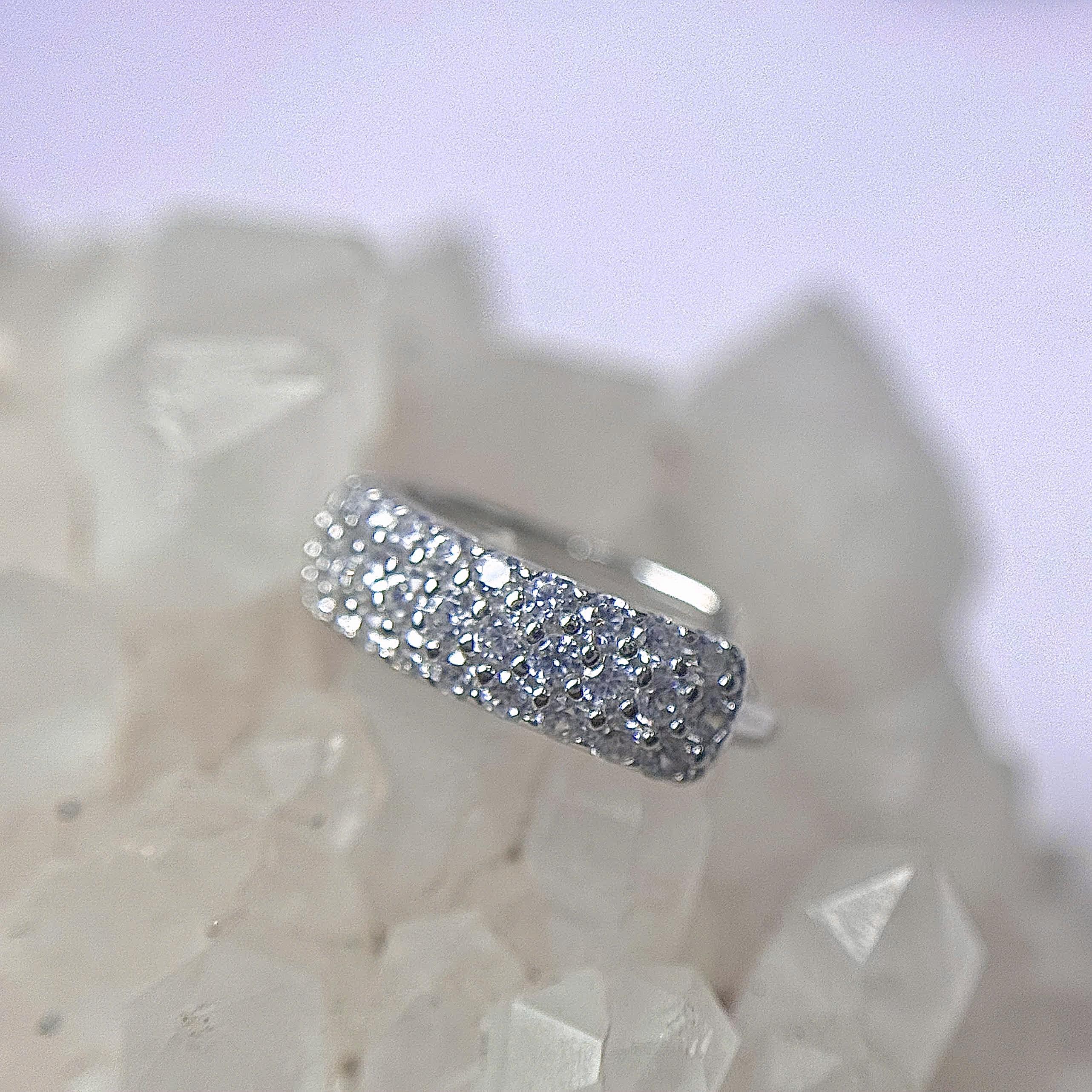 Khuyên vòng bạc xi kim 3 vòng kim cương tròn_thumbnail_1