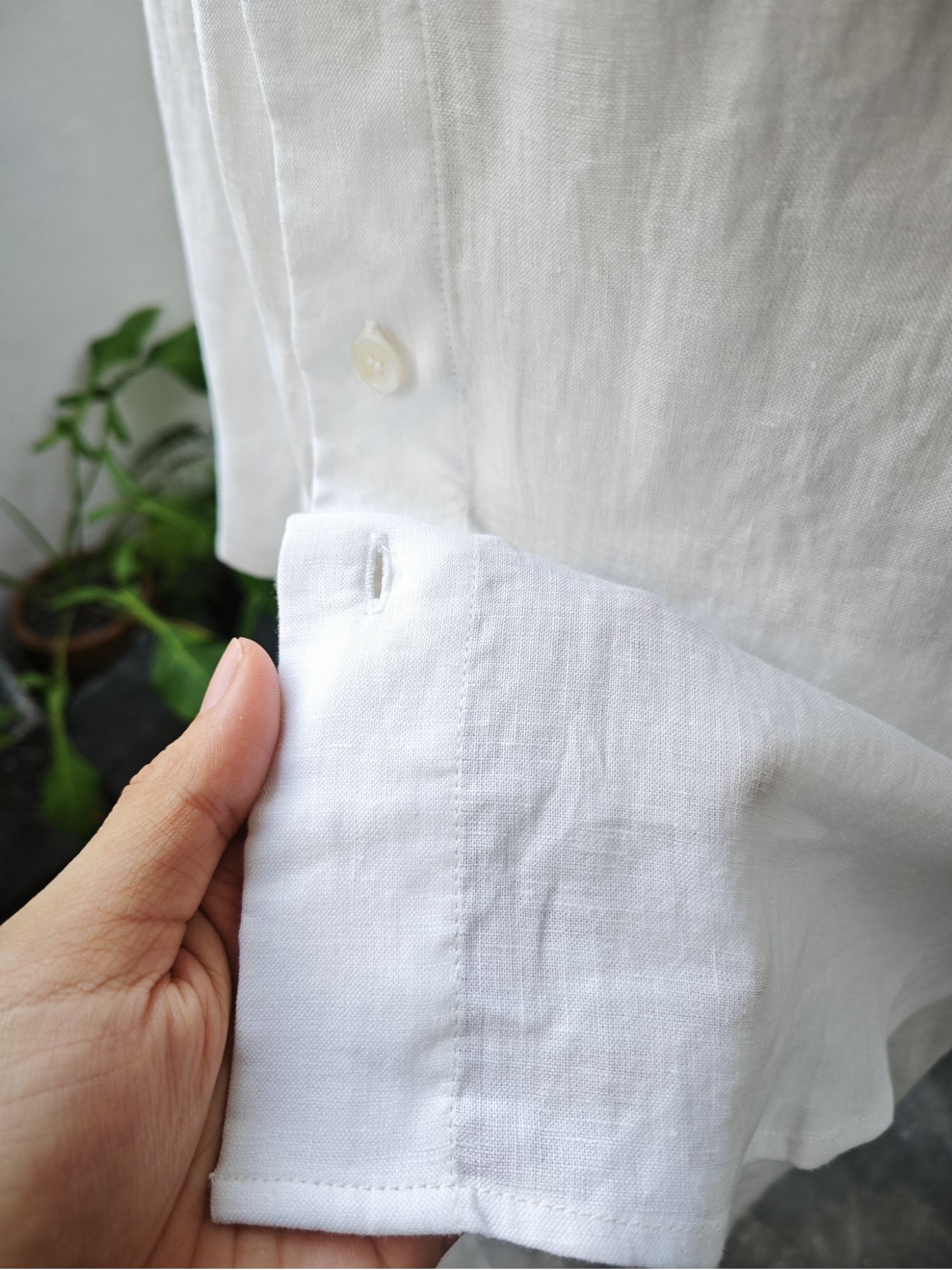 Sơ mi 100% linen tay ngắn cổ kiểu Đức_thumbnail_5