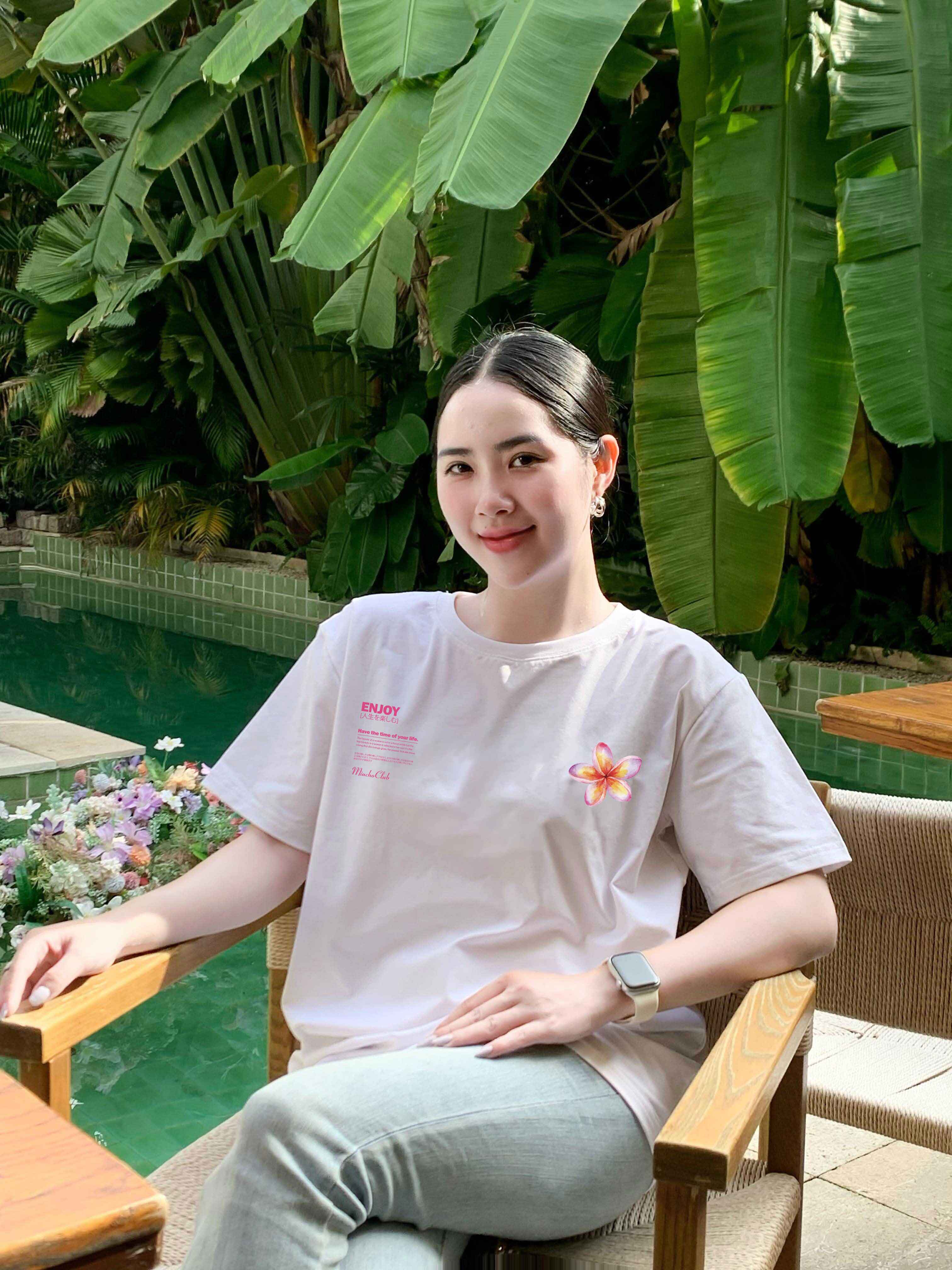 Áo thun nữ in hoa nhỏ xinh form vừa regular ARD1332 Miucho chic vải cotton in mix_thumbnail_5