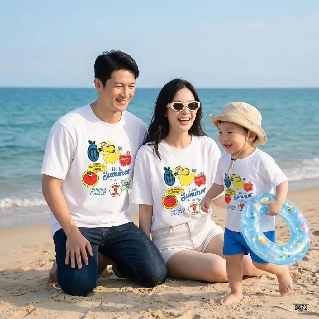 Áo thun form rộng bé và gia đình Hello Summer Kado 3471_thumbnail_2