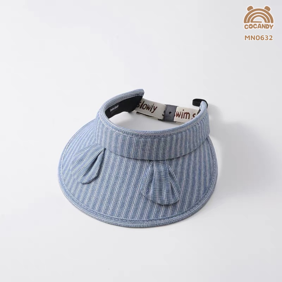 Mũ rộng vành chống nắng kẻ XANH TRẮNG tai thỏ_thumbnail_0