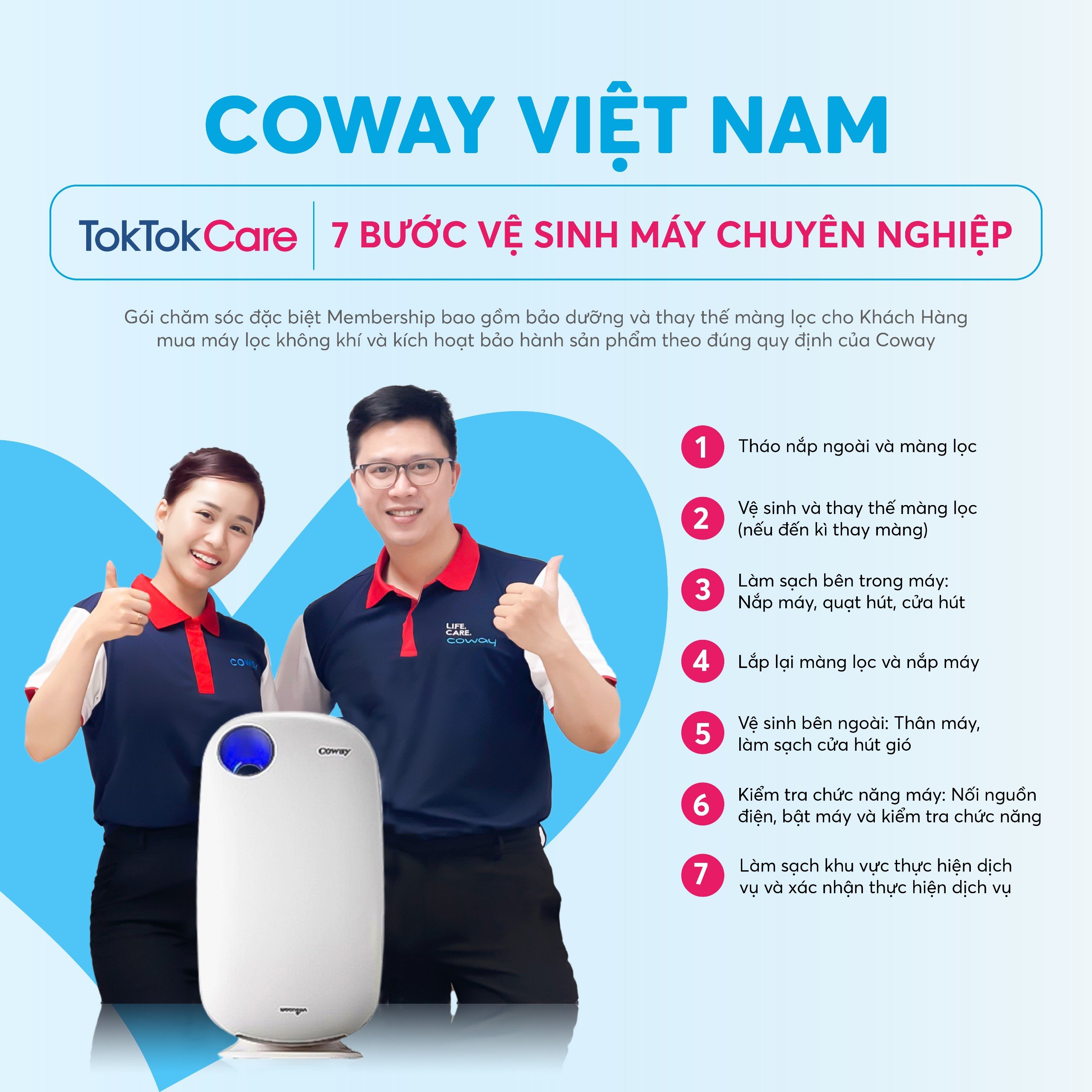 [AP-1009CH] – Coway – Toktokcare Service – Gói bảo dưỡng và chăm sóc máy lọc không khí Coway 1 năm tại nhà