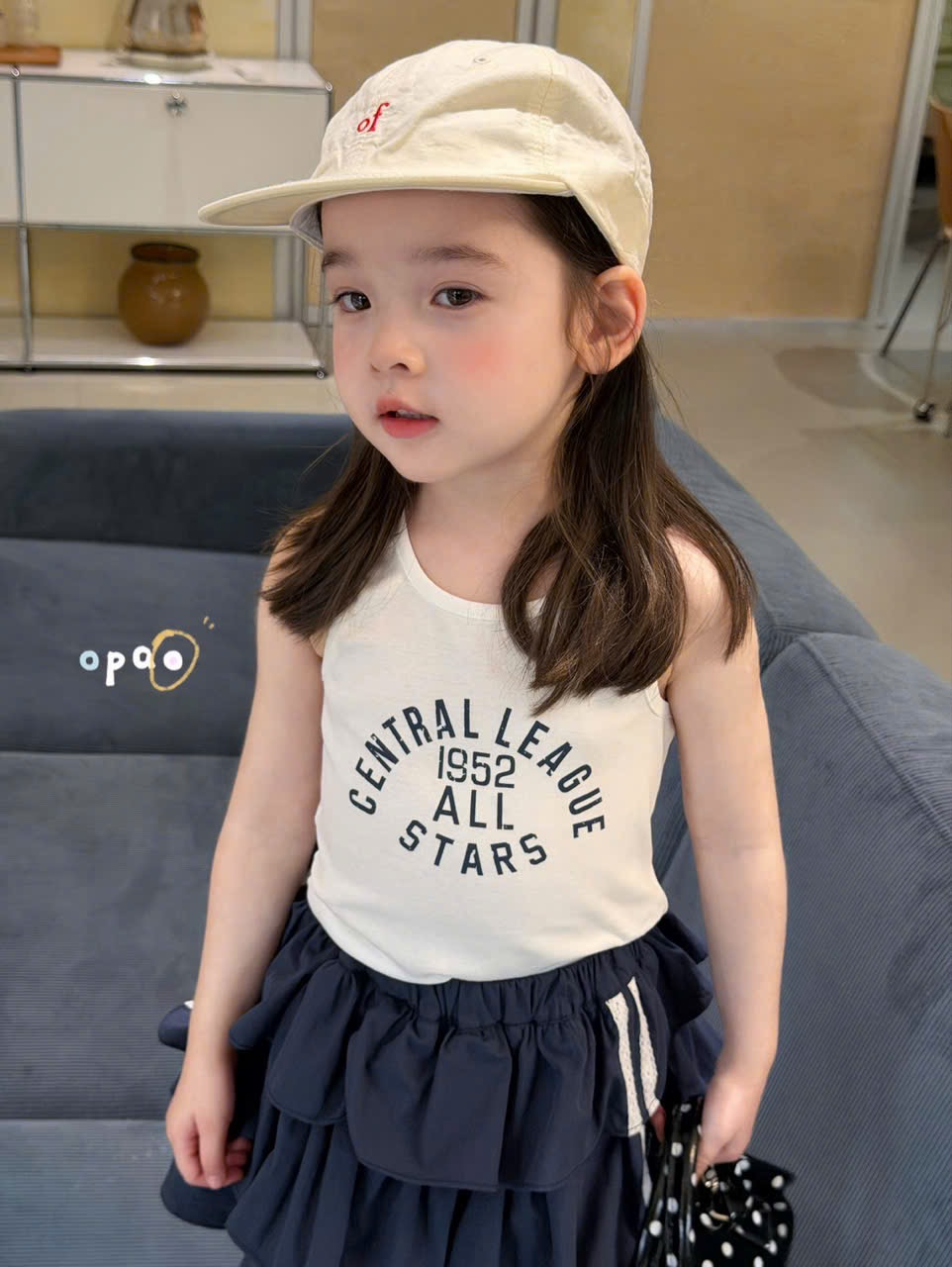 (E128) Áo thun ba lỗ màu trắng hoạ tiết chữ hãng Opao