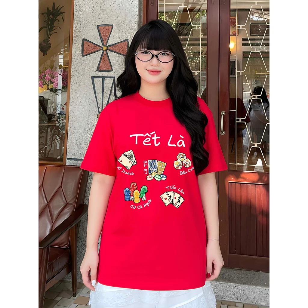 Áo thun Tết Bính Ngọ 2026 form rộng Miucho chất thoáng mát dày dặn hình sắc nét in mix 2937_thumbnail_9