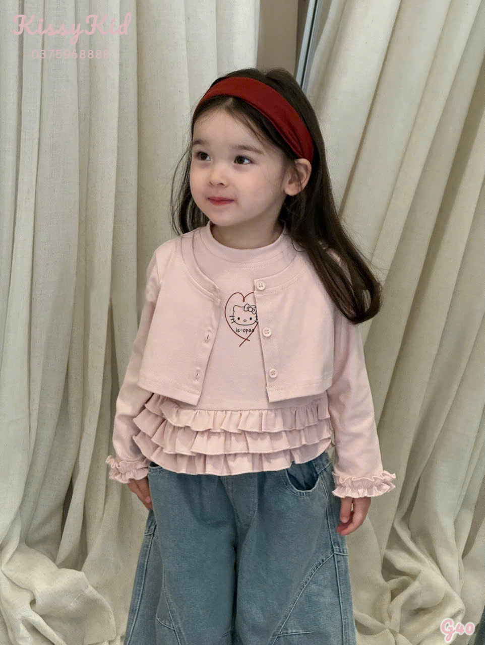 (G40) Áo thun điệu Kitty liền bèo màu hồng Opao_thumbnail_0