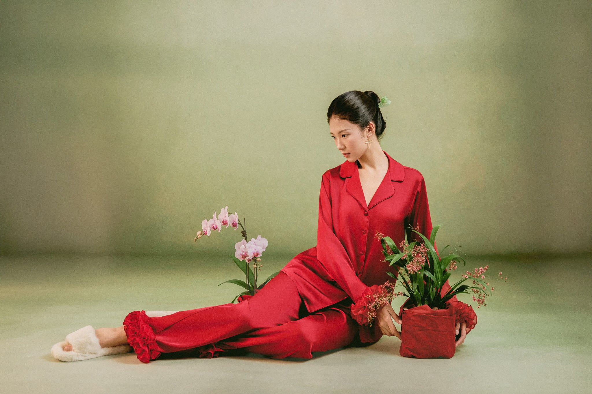 Bộ Lụa Áo Dài Tay, Quần Dài BN639_thumbnail_14