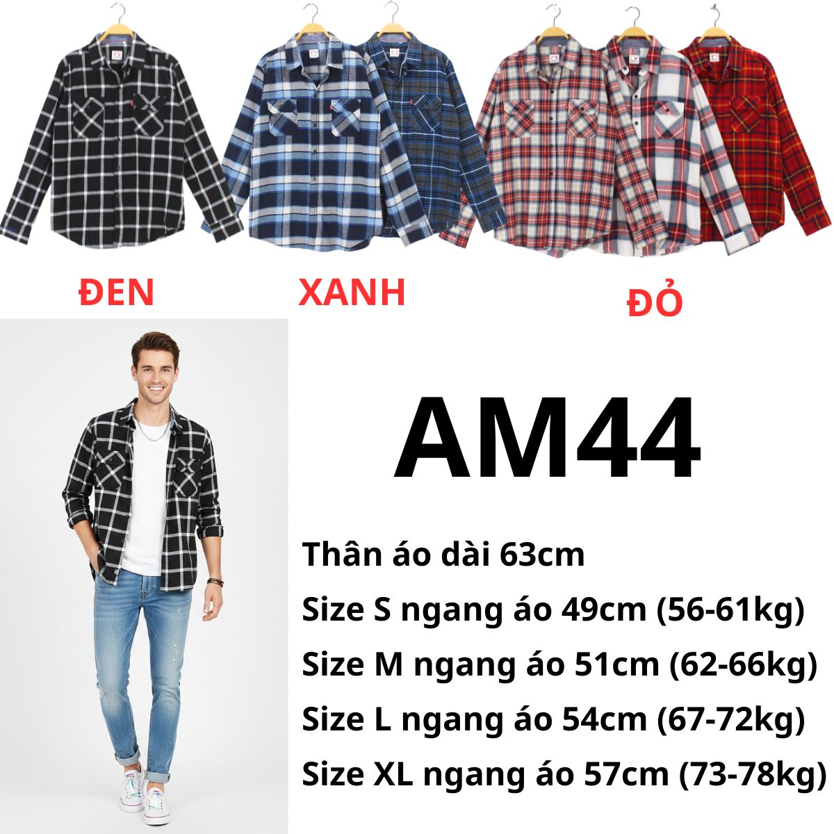 AM44- ÁO SƠ MI NAM