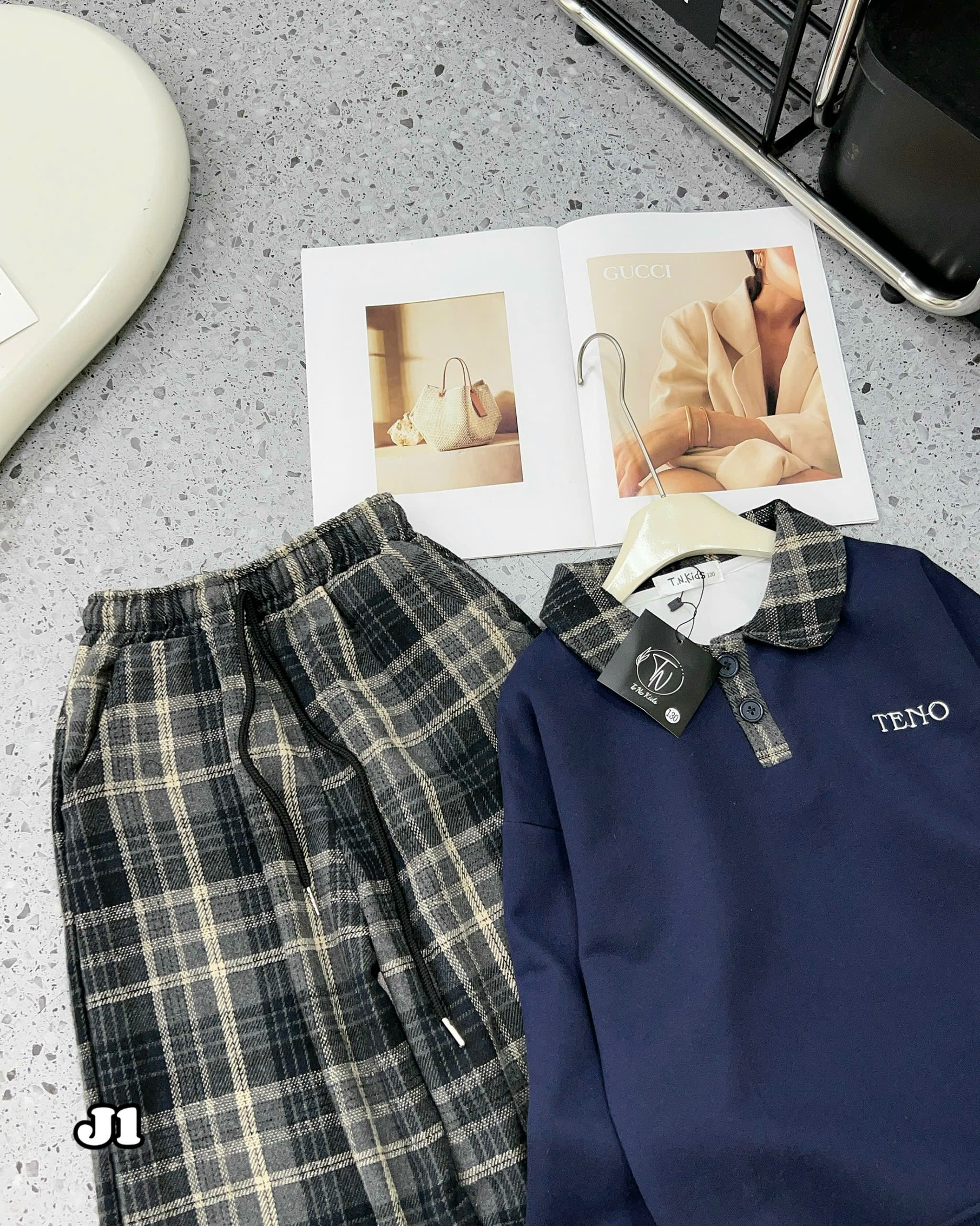 [J1] Bộ nỉ cổ sơ mi bé gái 22-53kg_thumbnail_1