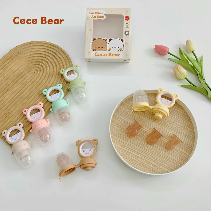 TÚI NHAI ĂN DẶM COCO BEAR 4+ - NÂU ĐẬM