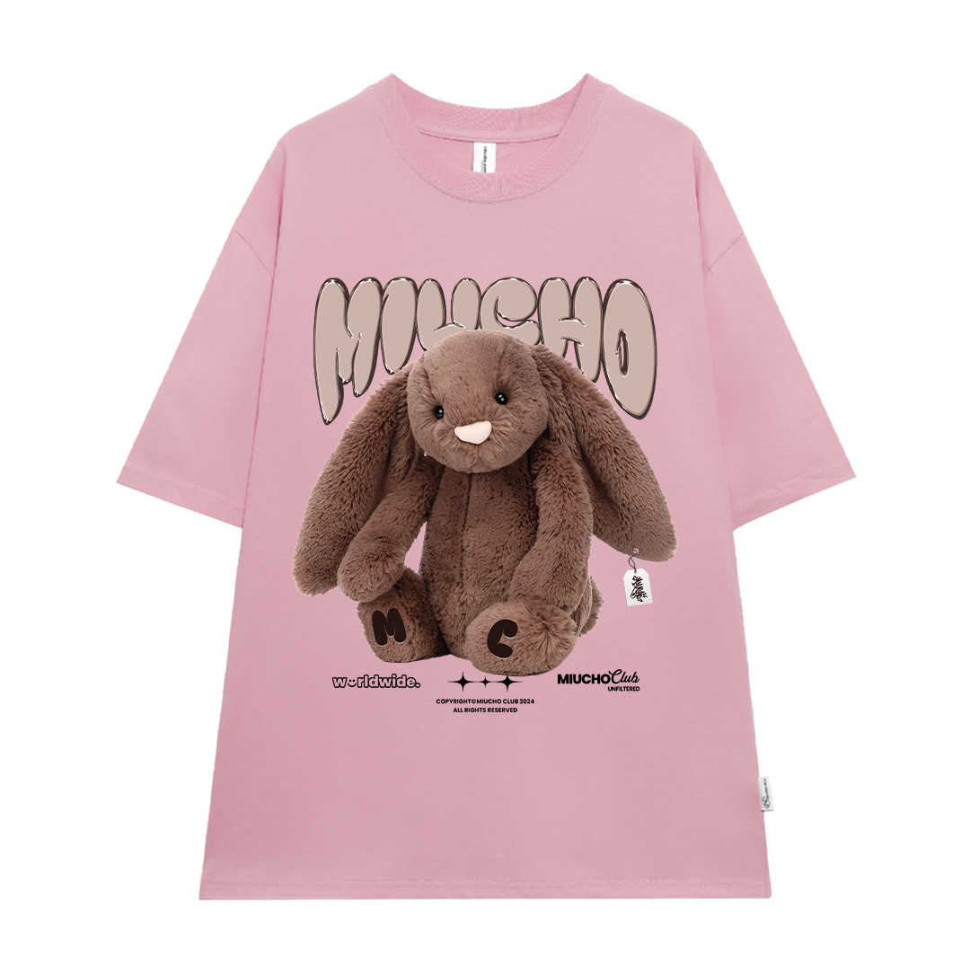 Áo thun thỏ Bunny form rộng local brand ATD1253 Miucho tay ngắn cổ tròn in mix_thumbnail_7