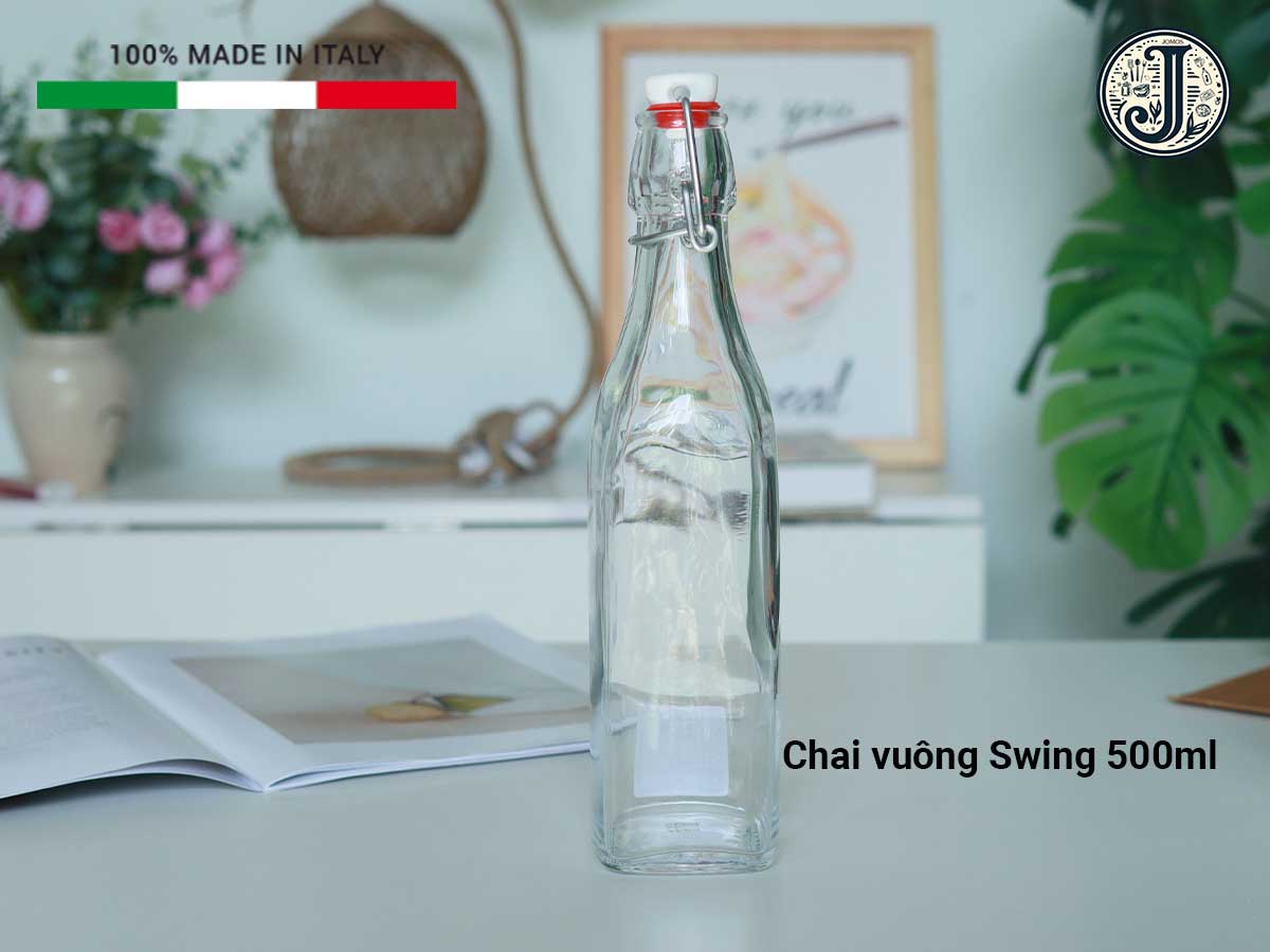 Chai thủy tinh đựng nước, mật ong nắp cài kín hơi Bormioli Rocco_thumbnail_6