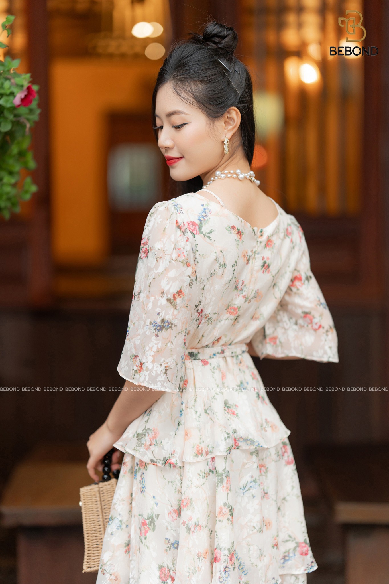 Đầm tơ tằm in hoa kèm đai- MARLEE DRESS_thumbnail_4