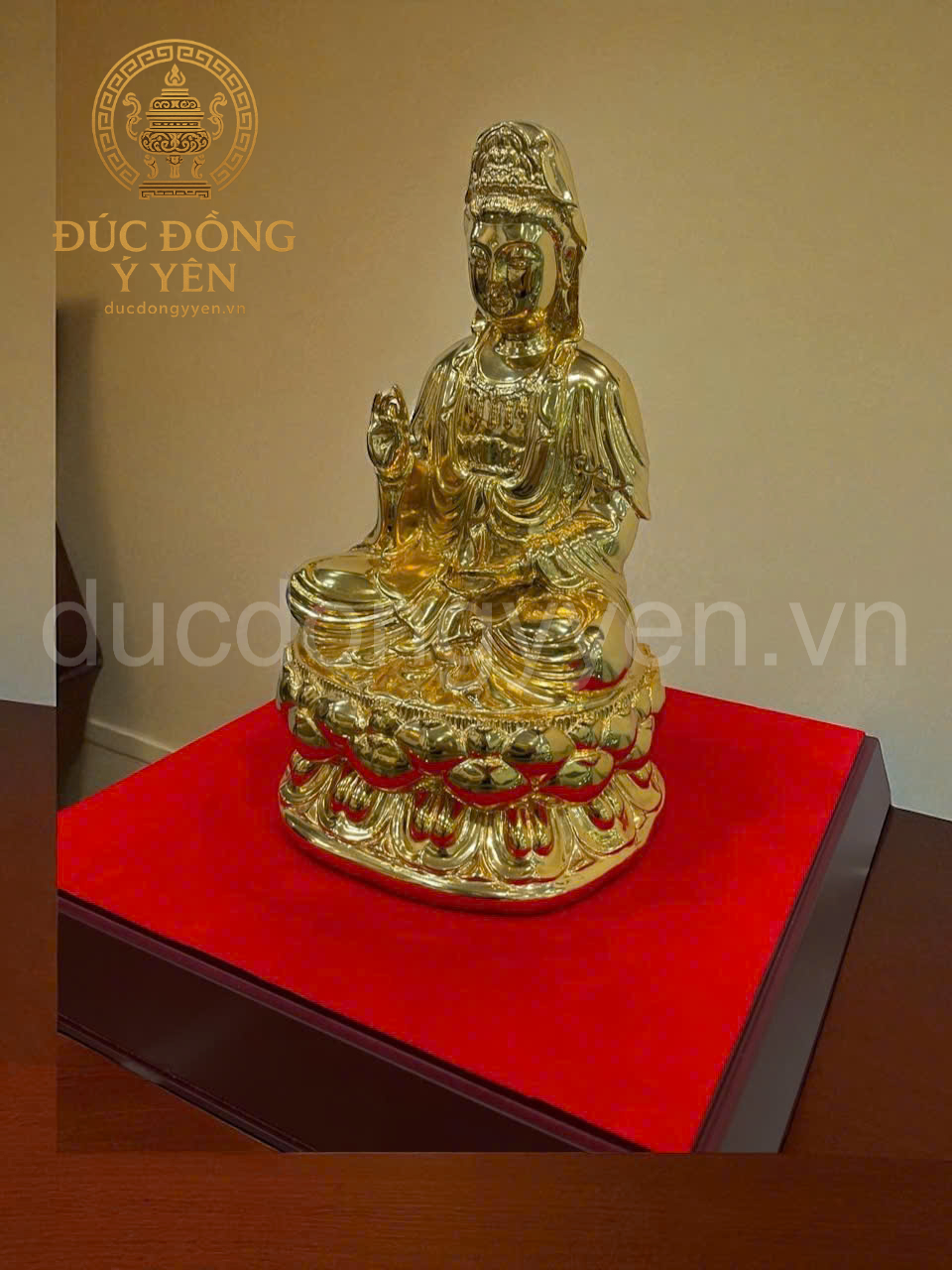 Tượng Phật Quan Thế Âm Bồ Tát bằng đồng mạ vàng _thumbnail_1