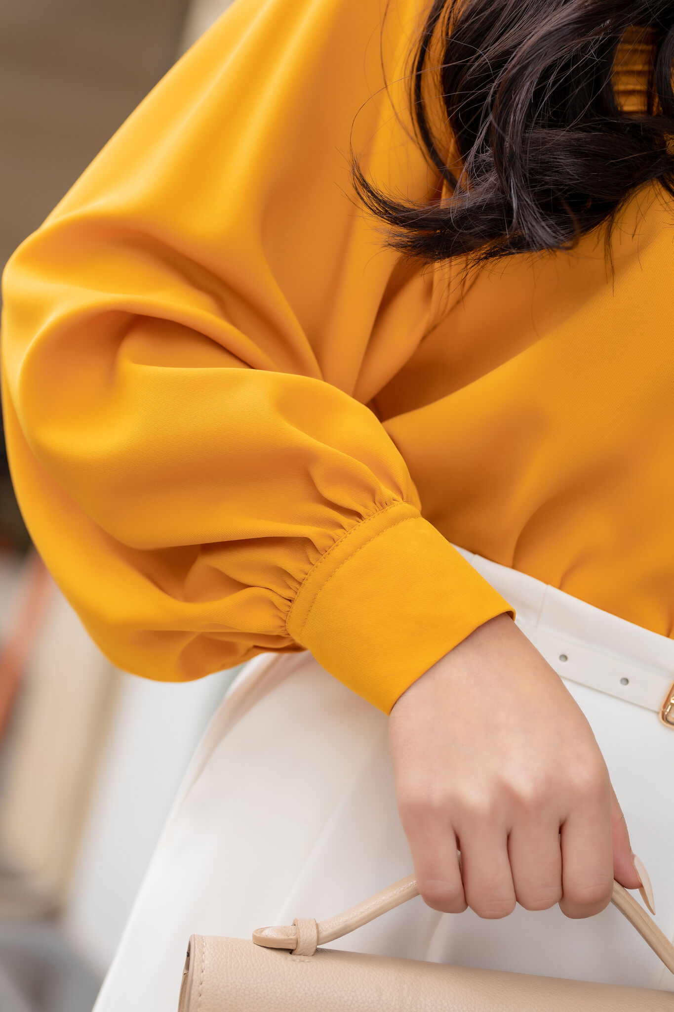 Áo sơ mi xếp ly cổ nơ màu vàng - Lena Shirt_thumbnail_6