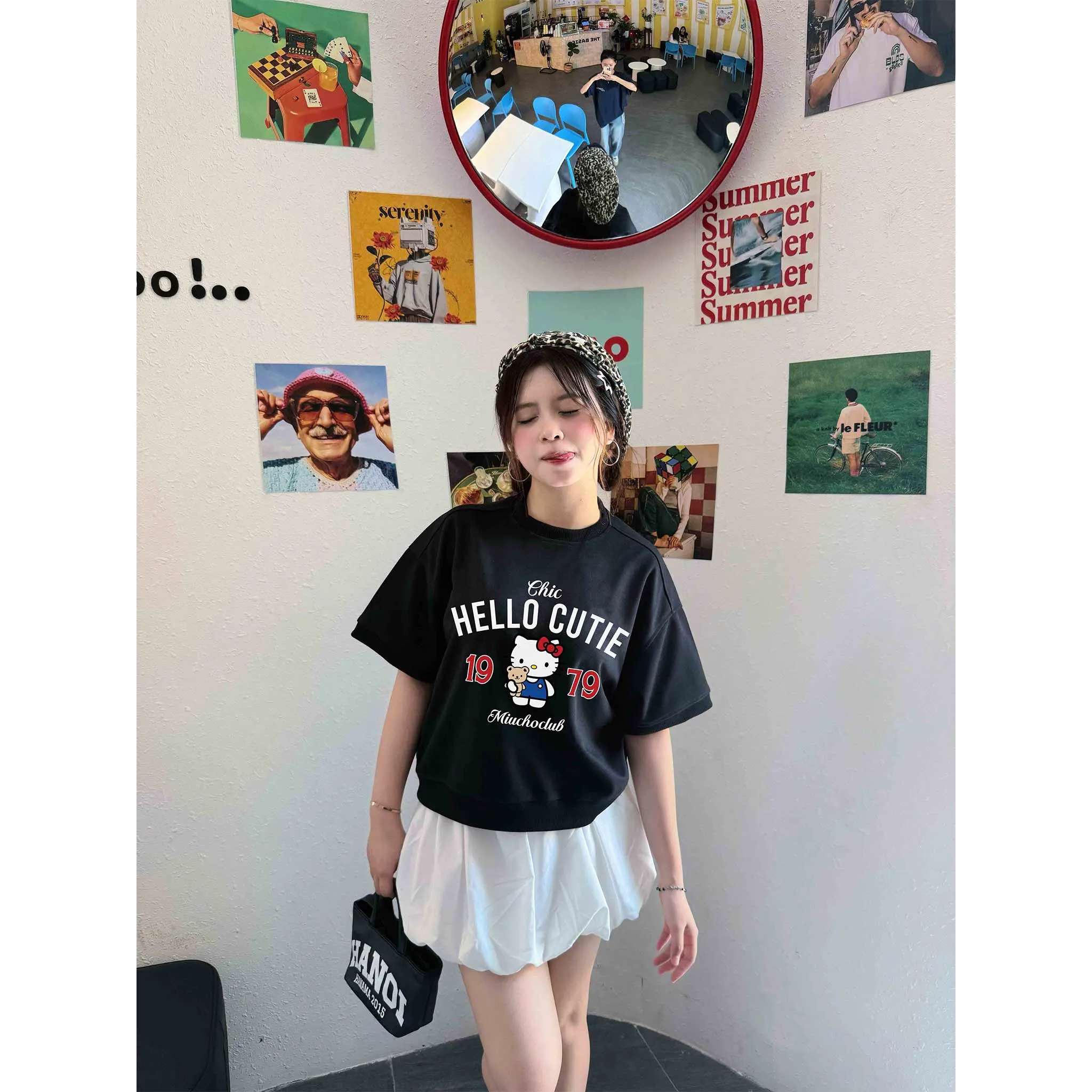 Áo Sweater boxy tay ngắn Miucho nỉ 2 da dày dặn thoáng mát cổ tròn HELLO CUTIE in mix 2686_thumbnail_6