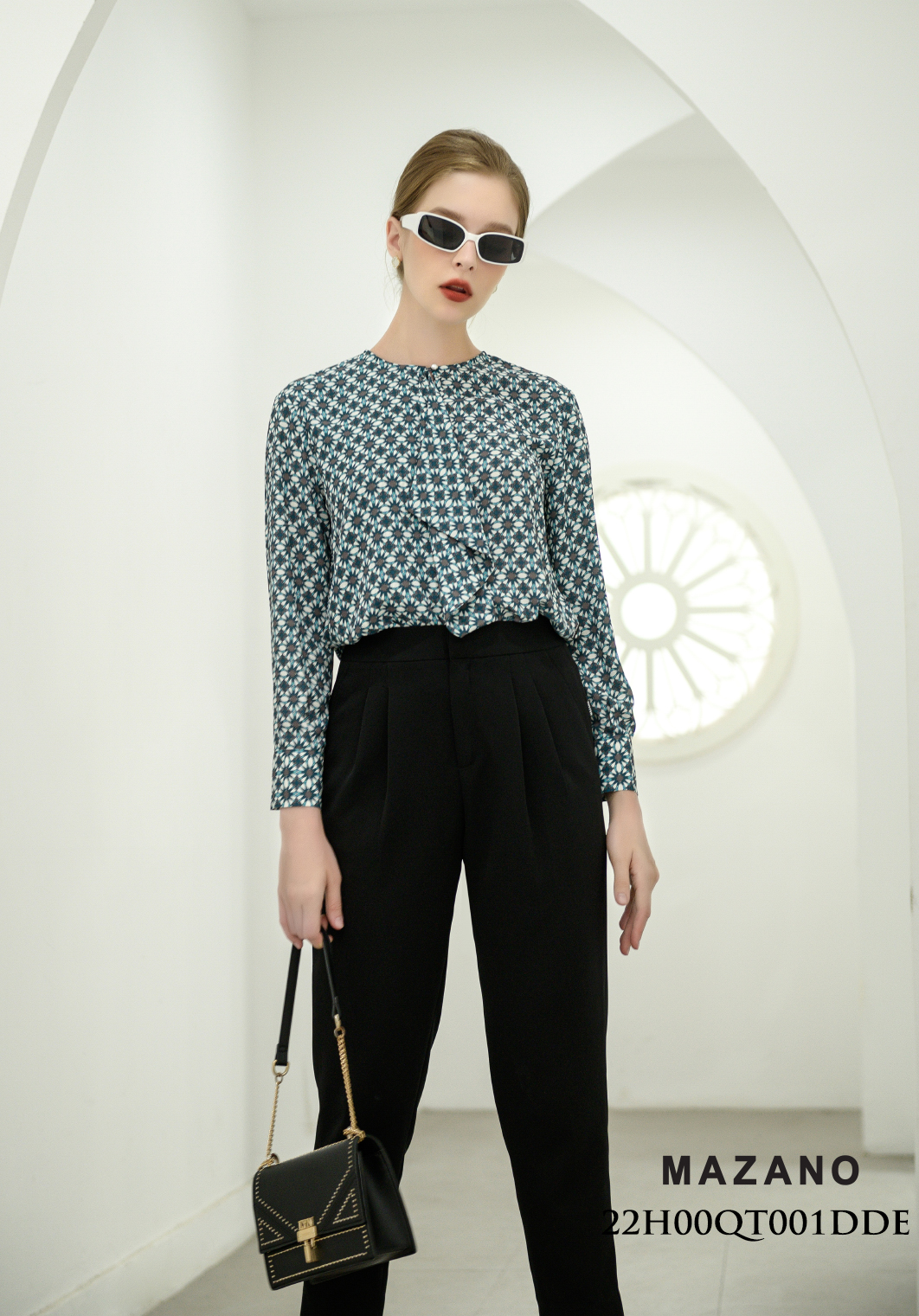 Quần Baggy cạp tiêu chuẩn vải Tuytxi dày màu đen_thumbnail_1