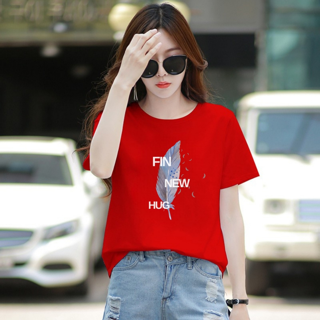 [Form Rộng] Áo thun nữ in hình 'Lông vũ Fin New Hug' - Loza RT8342_thumbnail_2