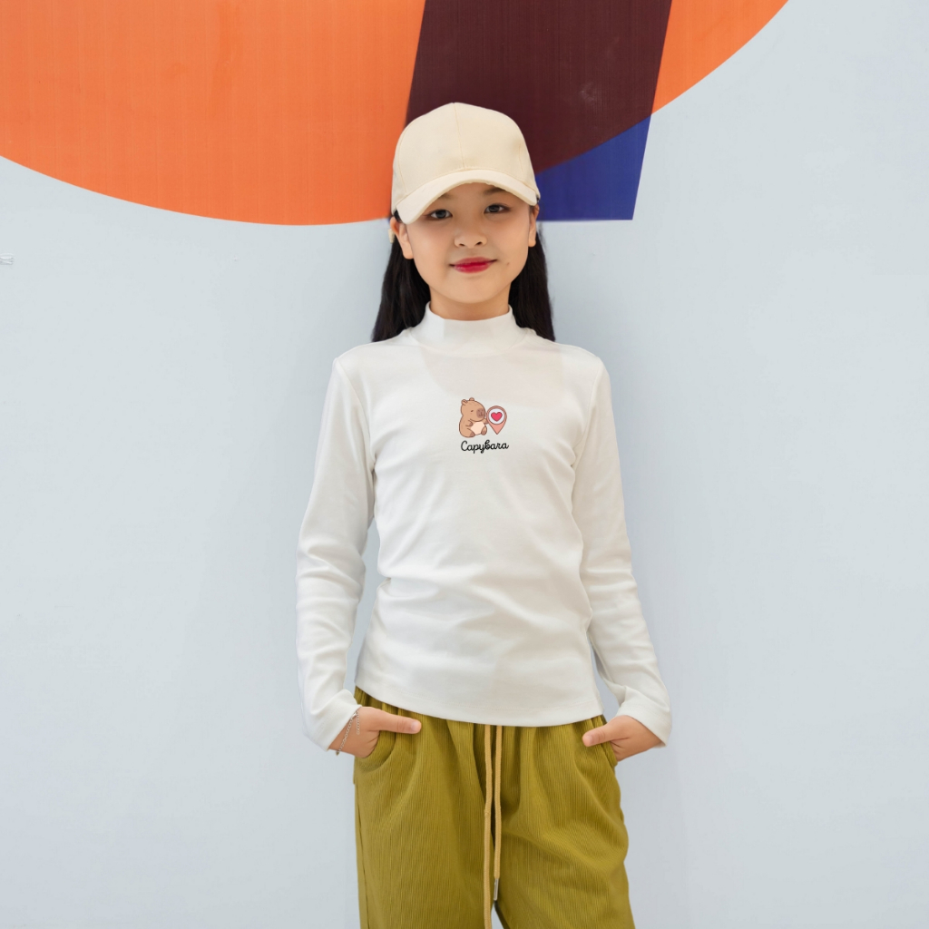 Áo thun bé gái tay dài chất liệu cotton bozip - Áo cổ trẻ em cổ lọ - LOZA G0221_thumbnail_13