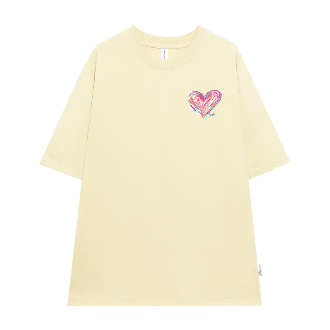 Áo thun cặp đôi in trái tim nhỏ dễ thương form rộng ATD1514 Miucho vải cotton thoáng mát cổ tròn in mix_thumbnail_7