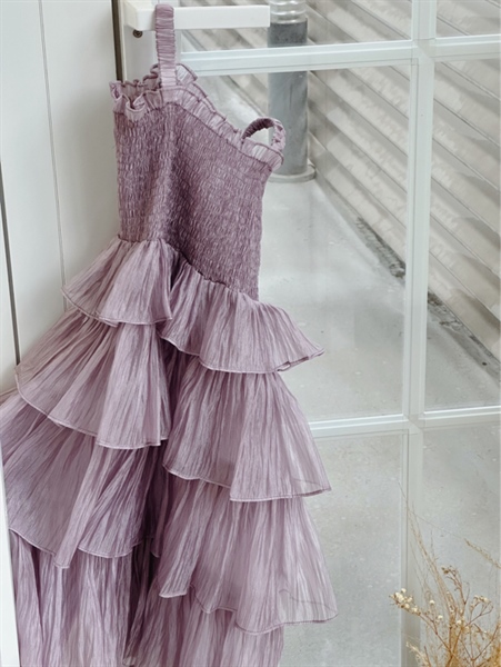 Emily Silk Organza Dress (Váy Hai Dây Nhún Bèo 4 Tầng)