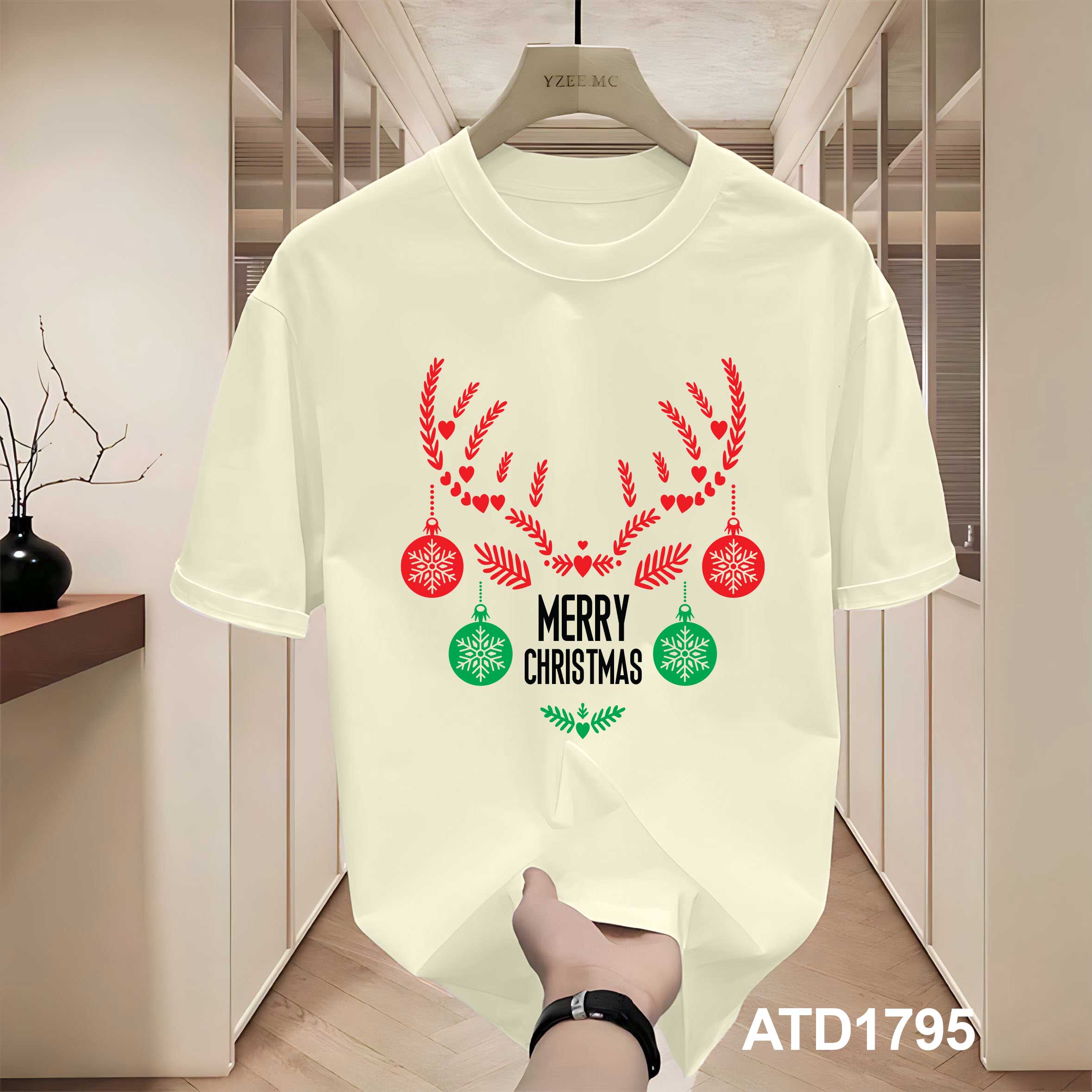 Áo phông nam giáng sinh noel form rộng cổ tròn vải cotton thoáng mát 1795 Miucho Iconic in artwork_thumbnail_7