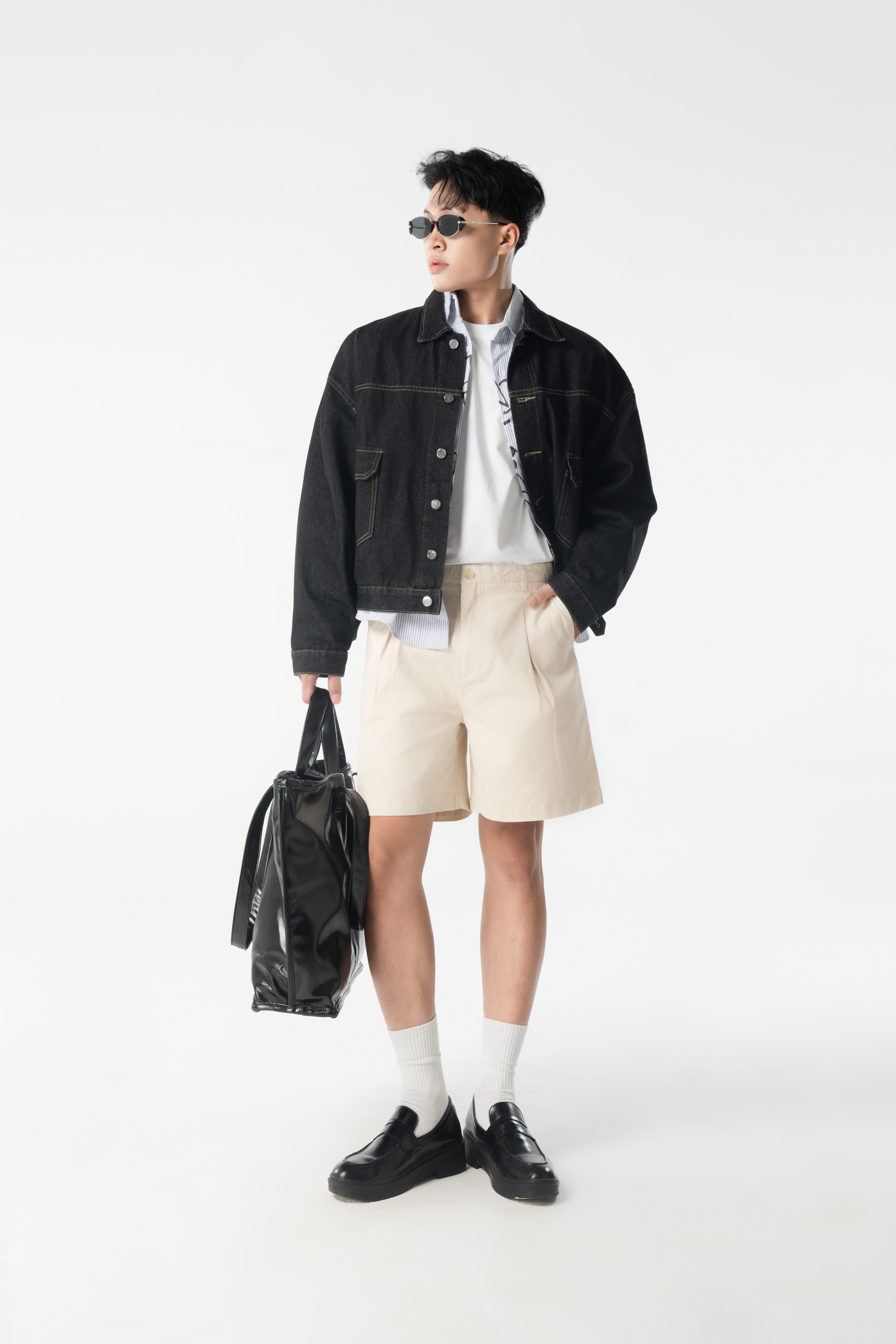 Quần short form trên gối SKIES, ống rộng basic dễ mix&match_thumbnail_1